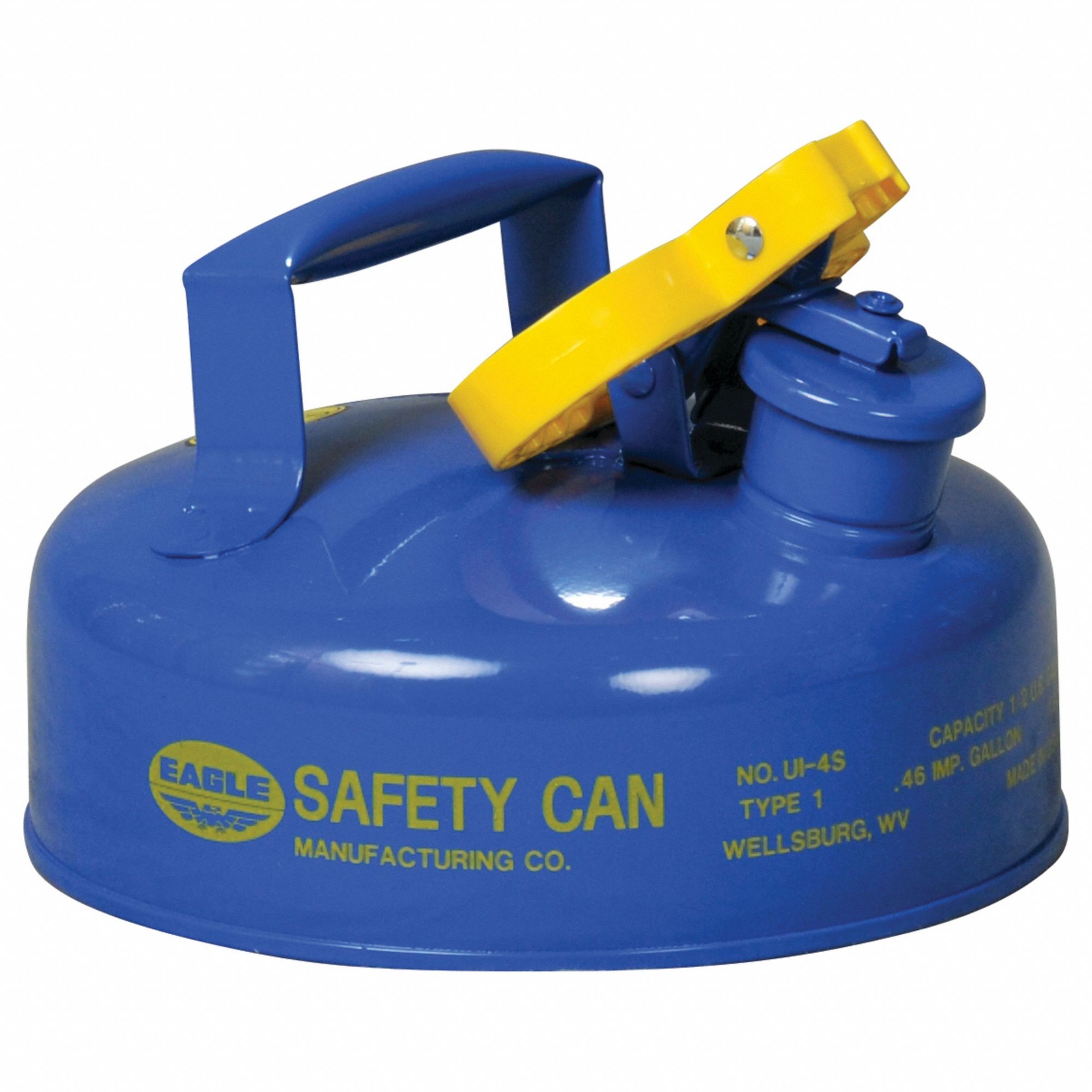 Type I Safety Can: For Use With Kerosene, 1/2 gal Capacity, Includes Funnel, Blue