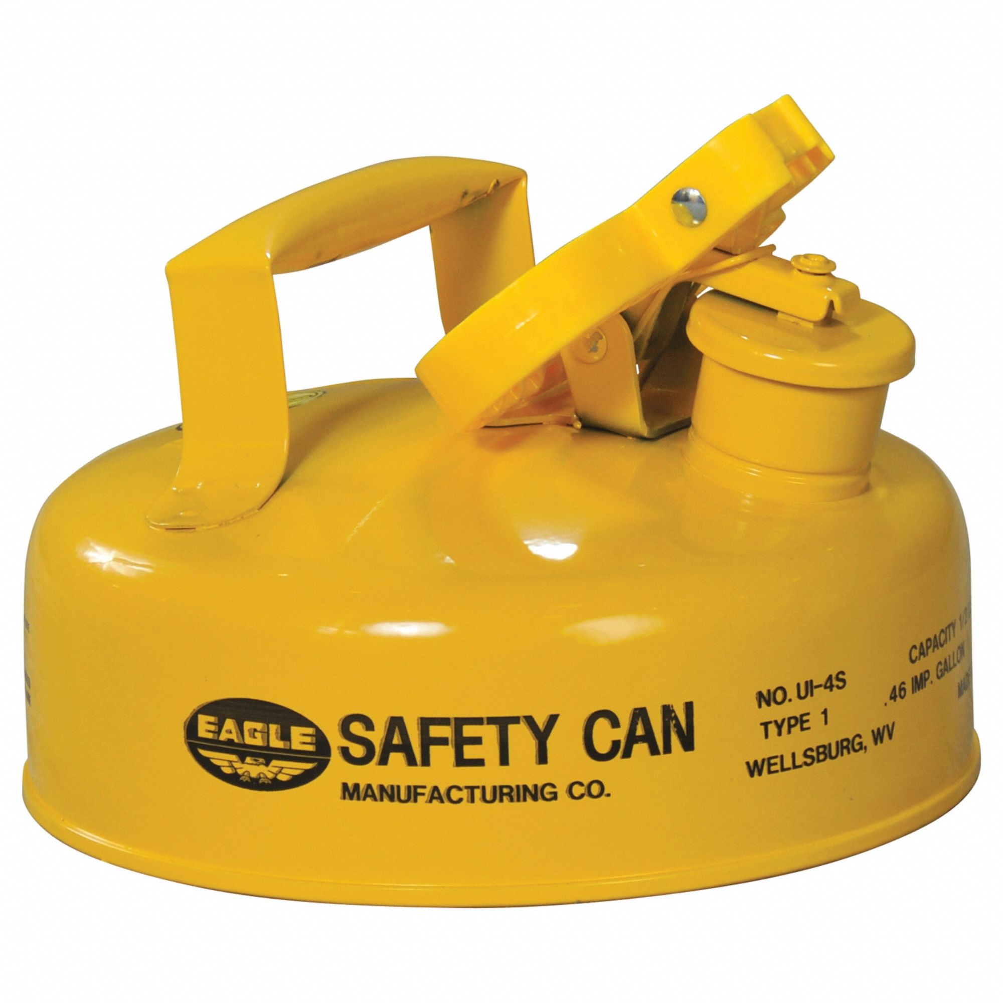 Type I Safety Can: For Use With Diesel, 1/2 gal Capacity, Includes Funnel, Powder Coated Steel