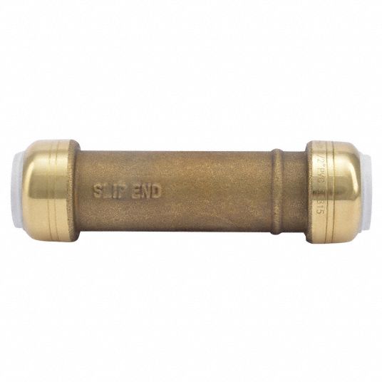 SHARKBITE Slip Coupling Brass, PushtoConnect x PushtoConnect, For