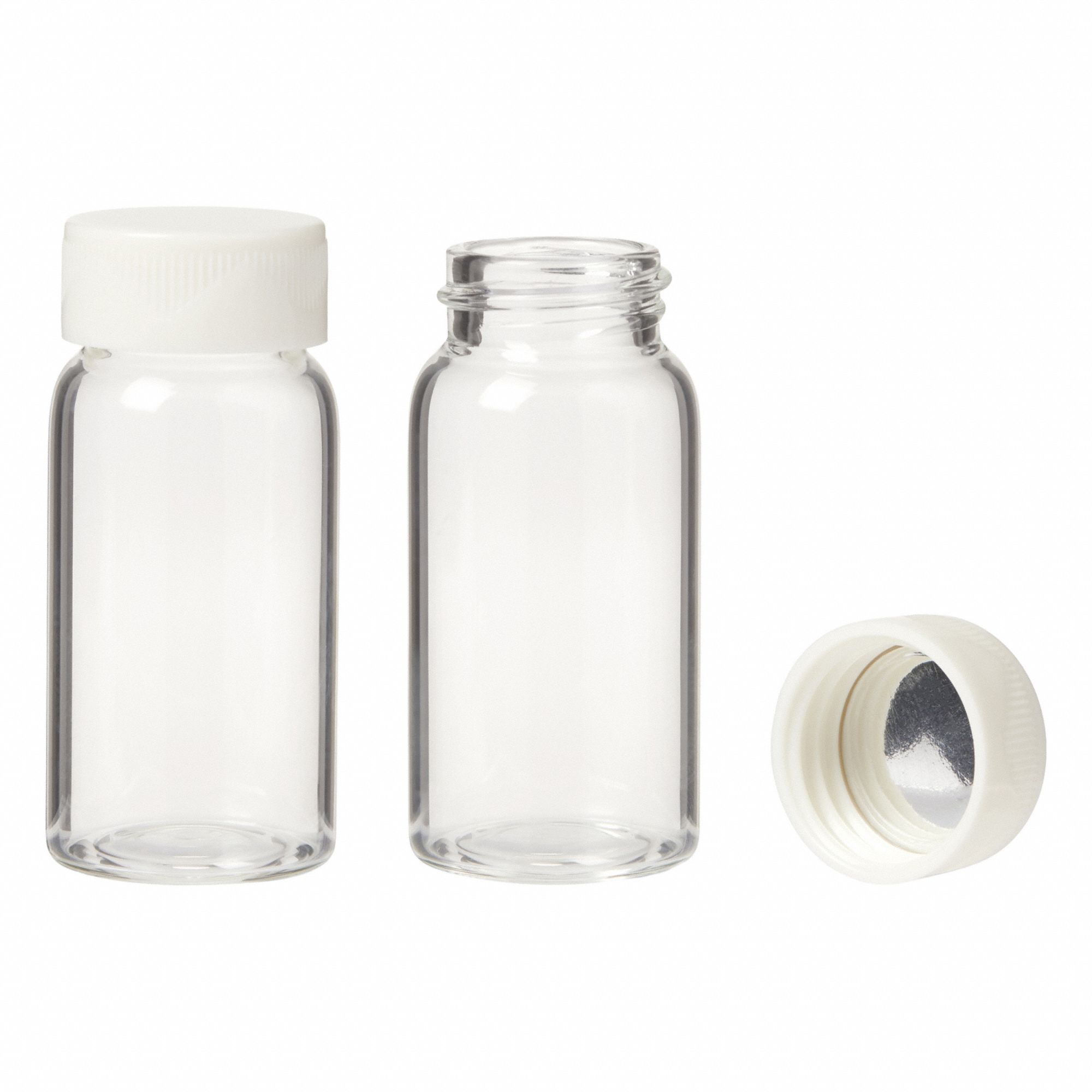 UNITED SCIENTIFIC SUPPLIES INC Glass Vials & Ampules: 20 mL, A, Includes Closure, Urea, Round (MPN UNSCVL007). Key specifications — Closure Liner Material: Foil/Metal Cork; Body Color: Colorless; Screw Closure Size: 22-400; Brand: UNITED SCIENTIFIC SUPPLIES INC; Bottom Shape: Round; Self-Standing: Self-Standing.