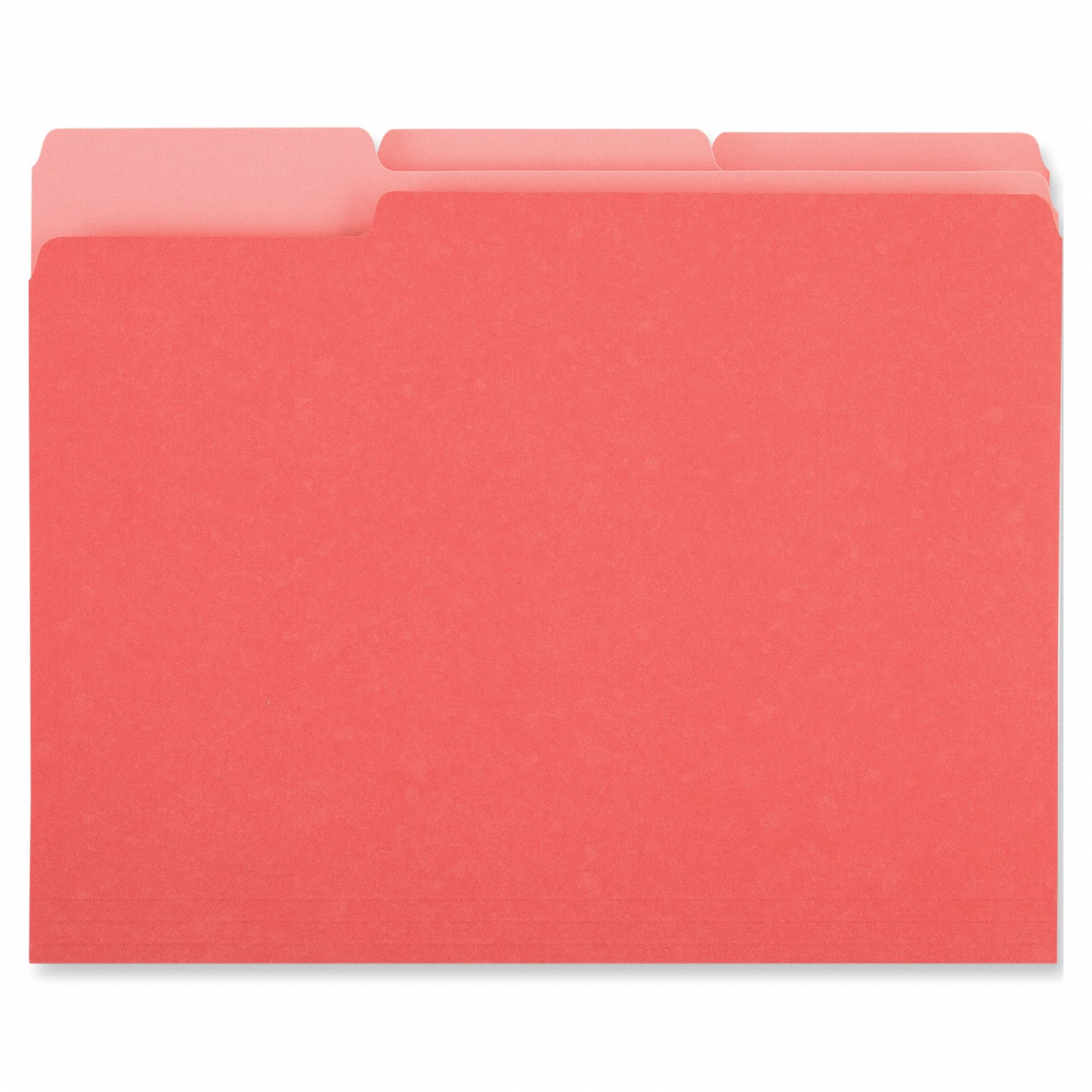 File Folders: 8 1/2 in Ht, 11 in Wd, Red, 11 pt. Stock, Top Tab Location, 100 PK