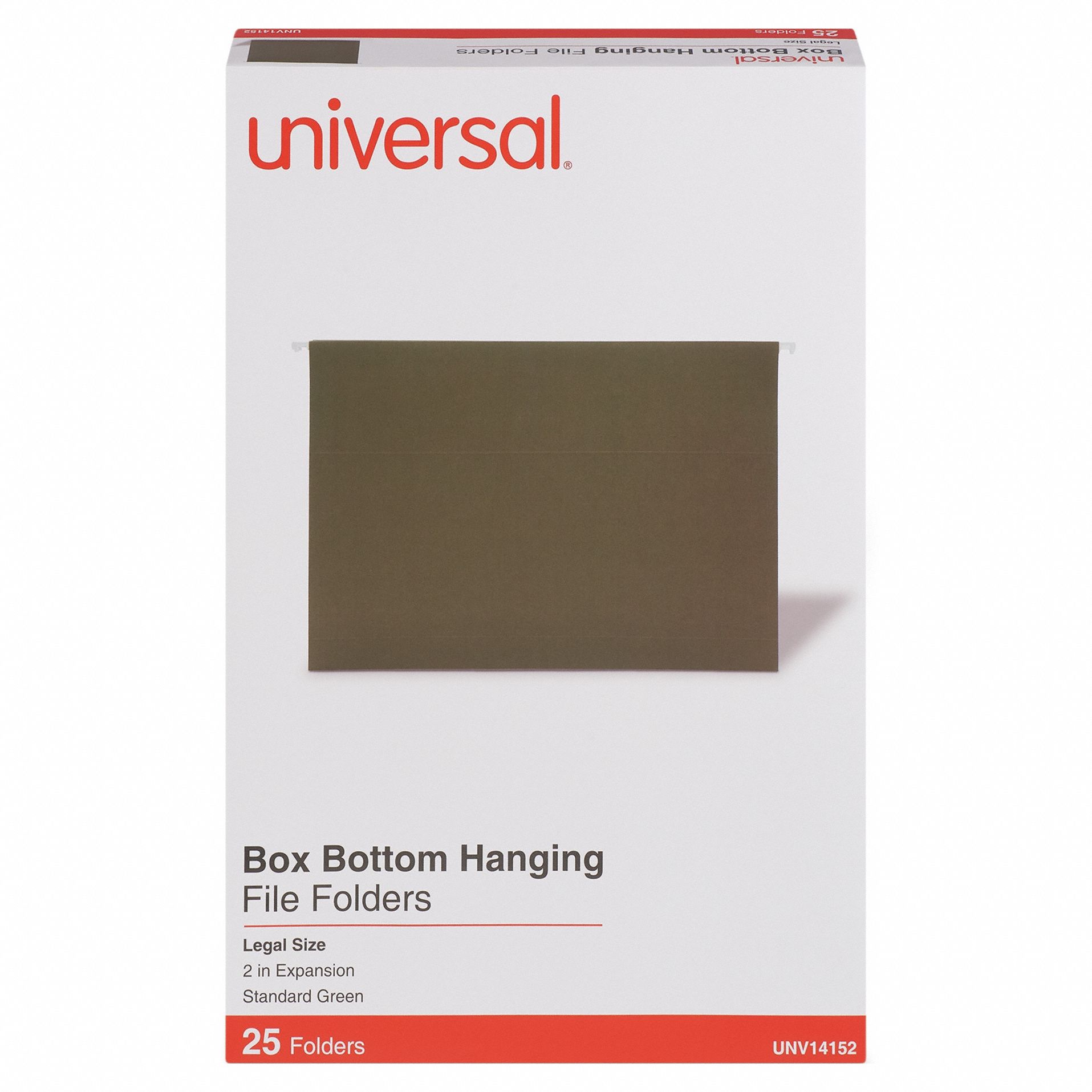 Hanging File Folders: 8 1/2 in Ht, 14 in Wd, 11 Pt. Stock, 2 in Expanded Dp, 25 PK