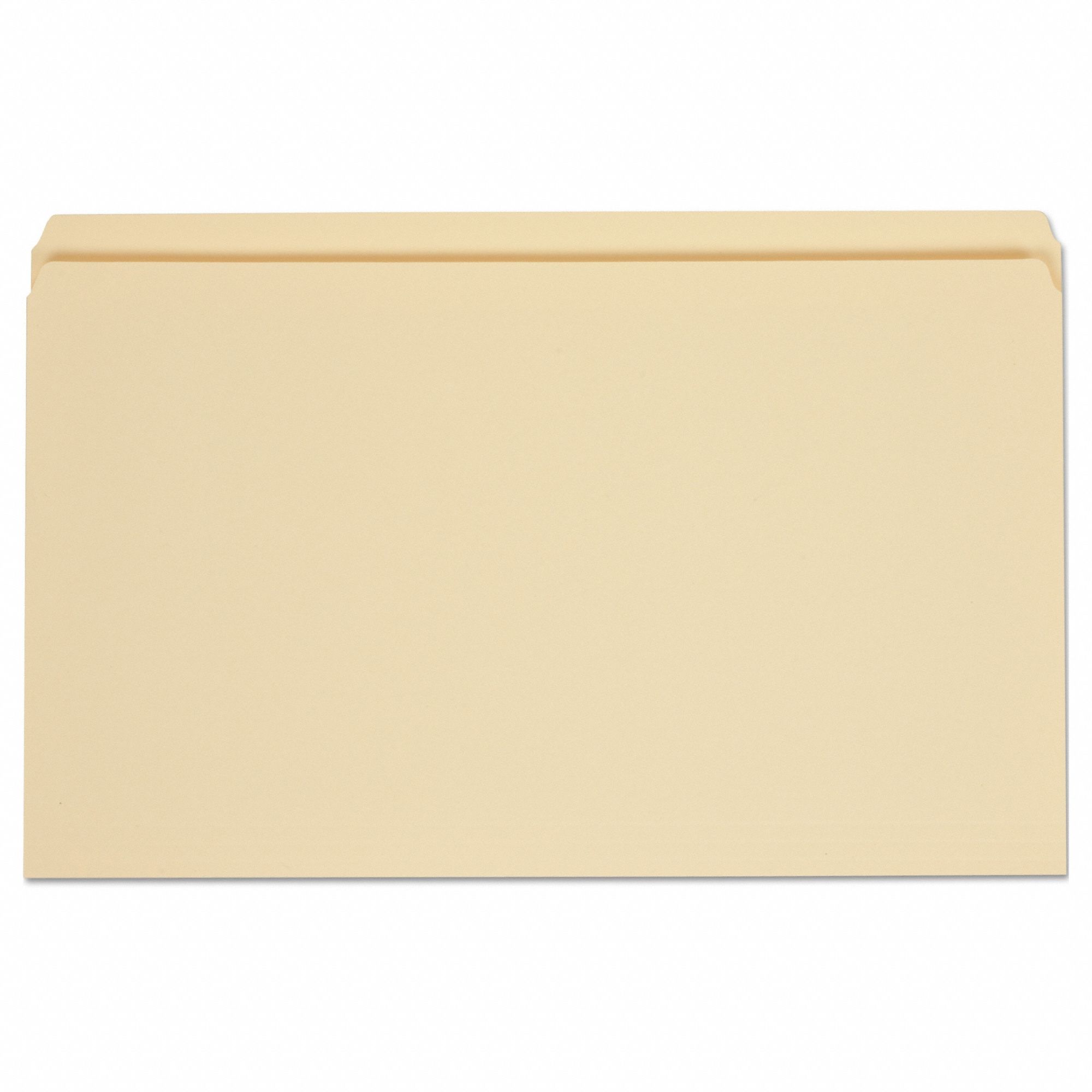 File Folders: 8 1/2 in Ht, 14 in Wd, Manila, 11 pt. Manila, Top Tab Location, 100 PK