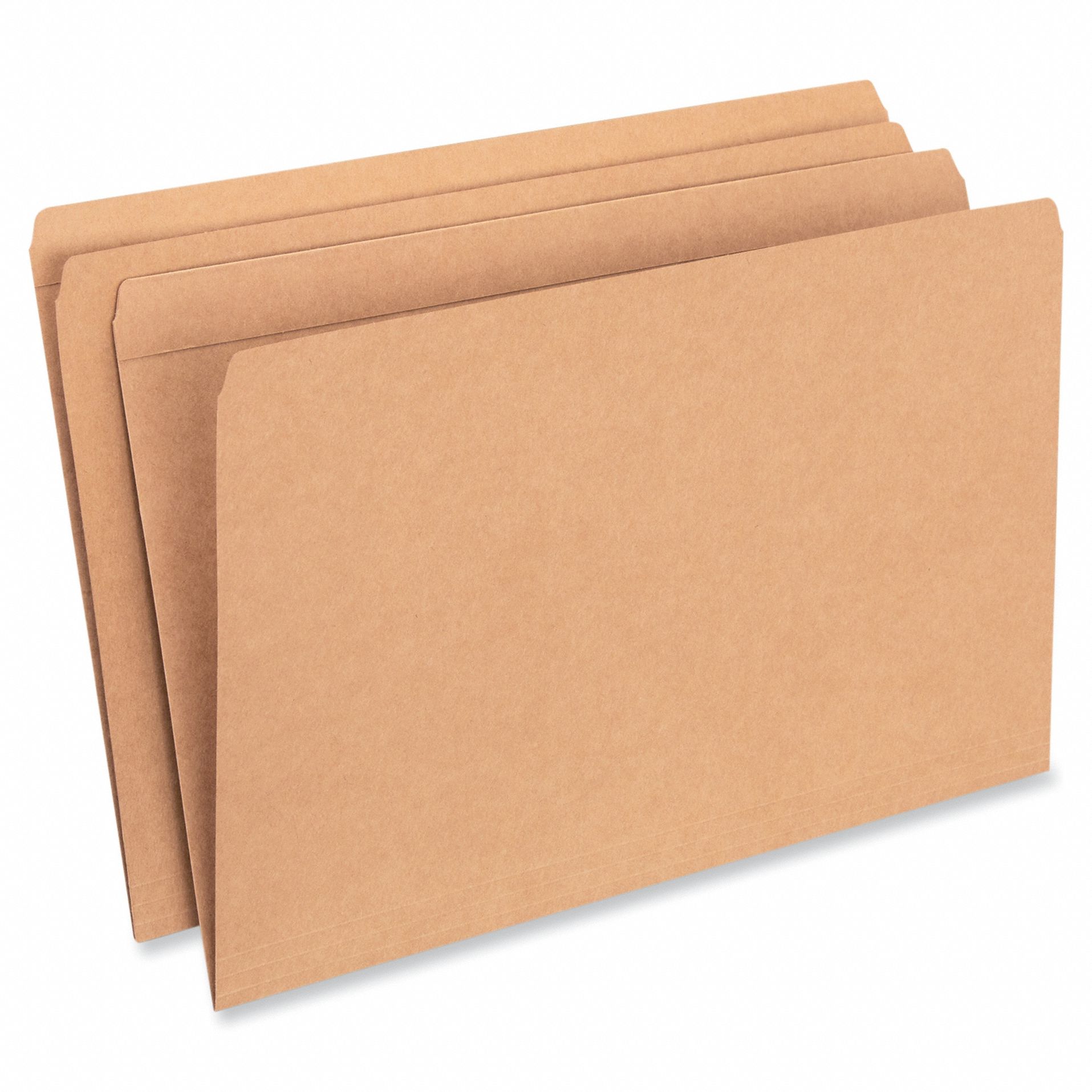 File Folders: 8 1/2 in Ht, 14 in Wd, Brown, 11 pt. Kraft, Top Tab Location, 100 PK
