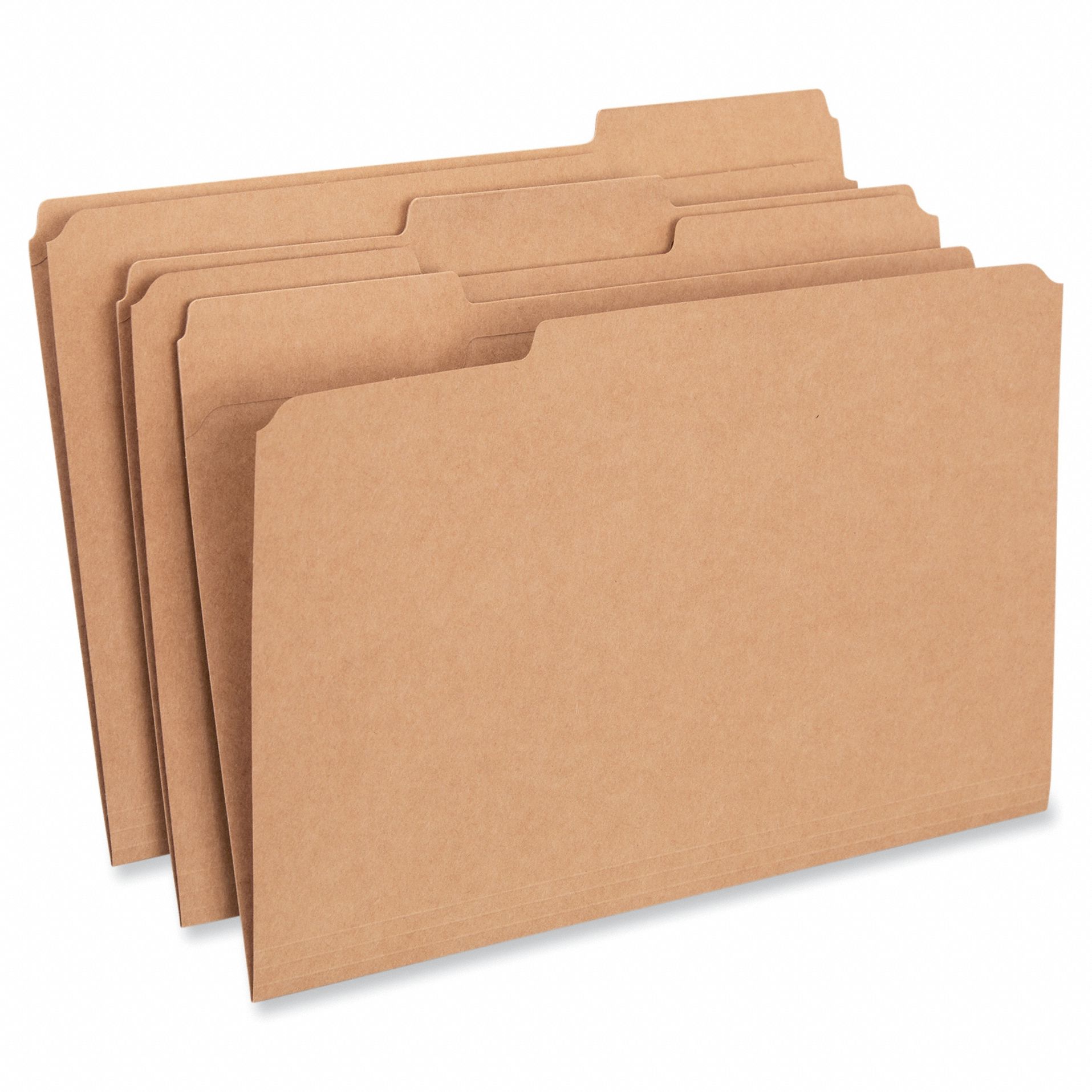 File Folders: 8 1/2 in Ht, 14 in Wd, Brown, 11 pt. Kraft, Top Tab Location, 100 PK