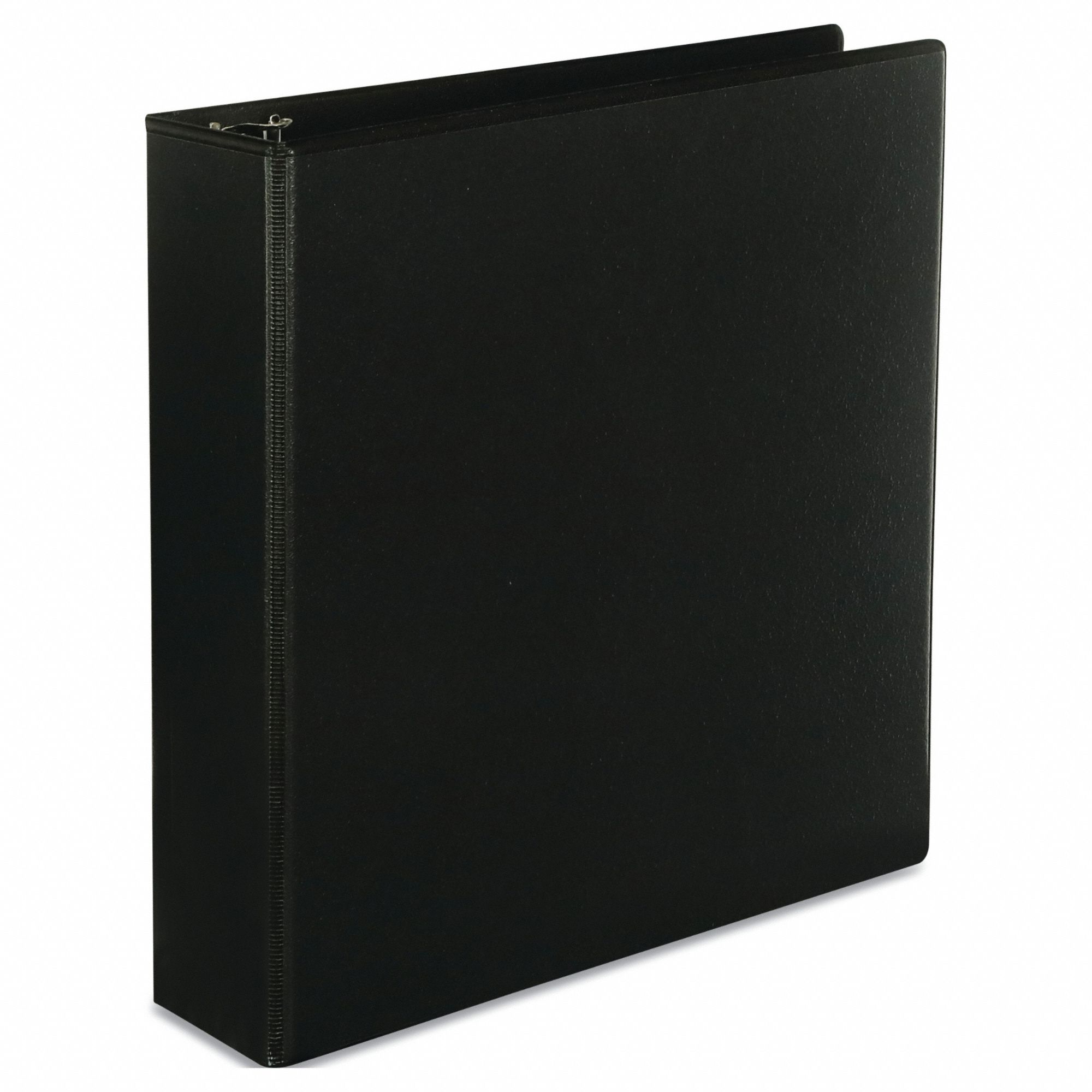 Ring Binder: 2 in Ring Size, Slant D-Ring, 500 Sheet Capacity, Clear Sleeve, Polypropylene, Black