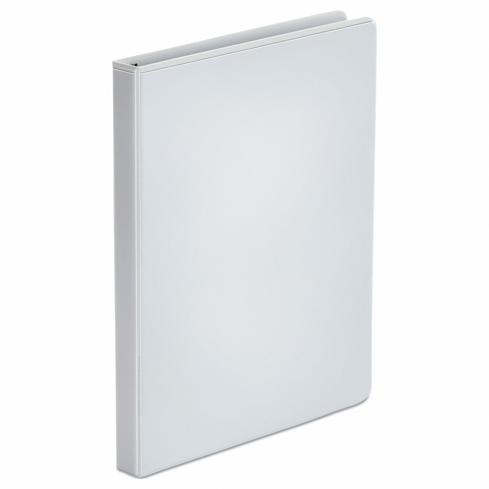 Ring Binder: 1/2 in Ring Size, Round, 100 Sheet Capacity, Clear Sleeve, Polypropylene, White