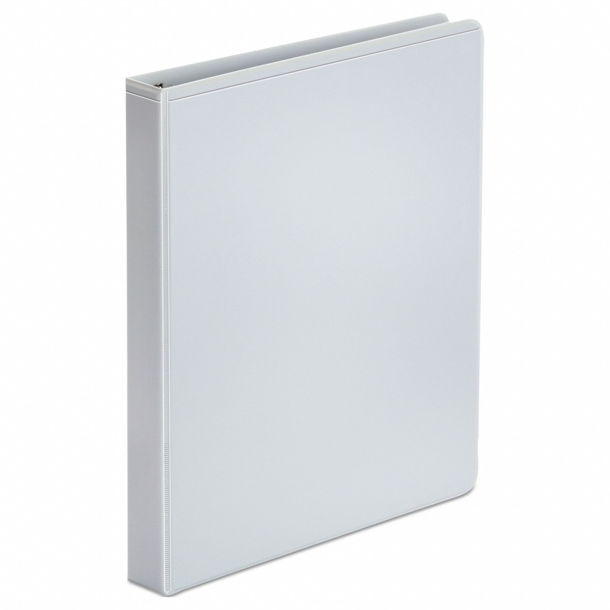 Ring Binder: 1 in Ring Size, Round, 175 Sheet Capacity, Clear Sleeve, Polypropylene, White
