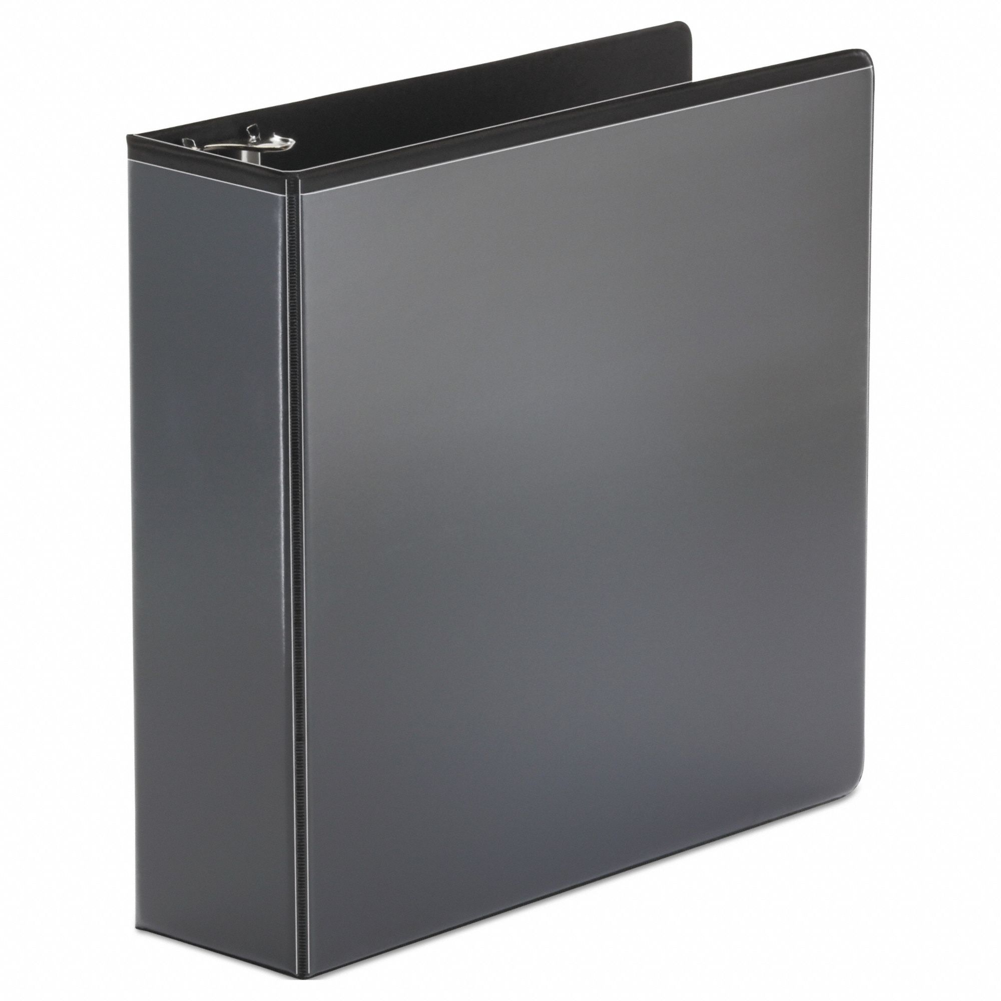 Ring Binder: 3 in Ring Size, Round, 460 Sheet Capacity, Clear Sleeve, Polypropylene, Black