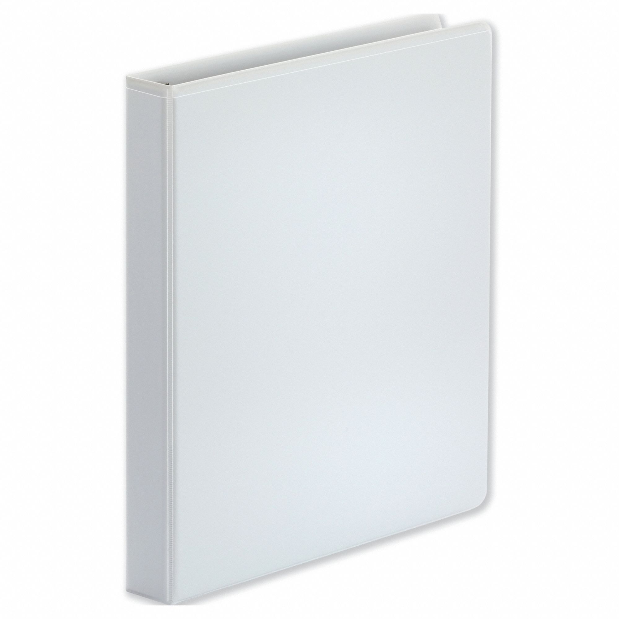 Ring Binder: 1 in Ring Size, D-Ring, 250 Sheet Capacity, Clear Sleeve, Polypropylene, White