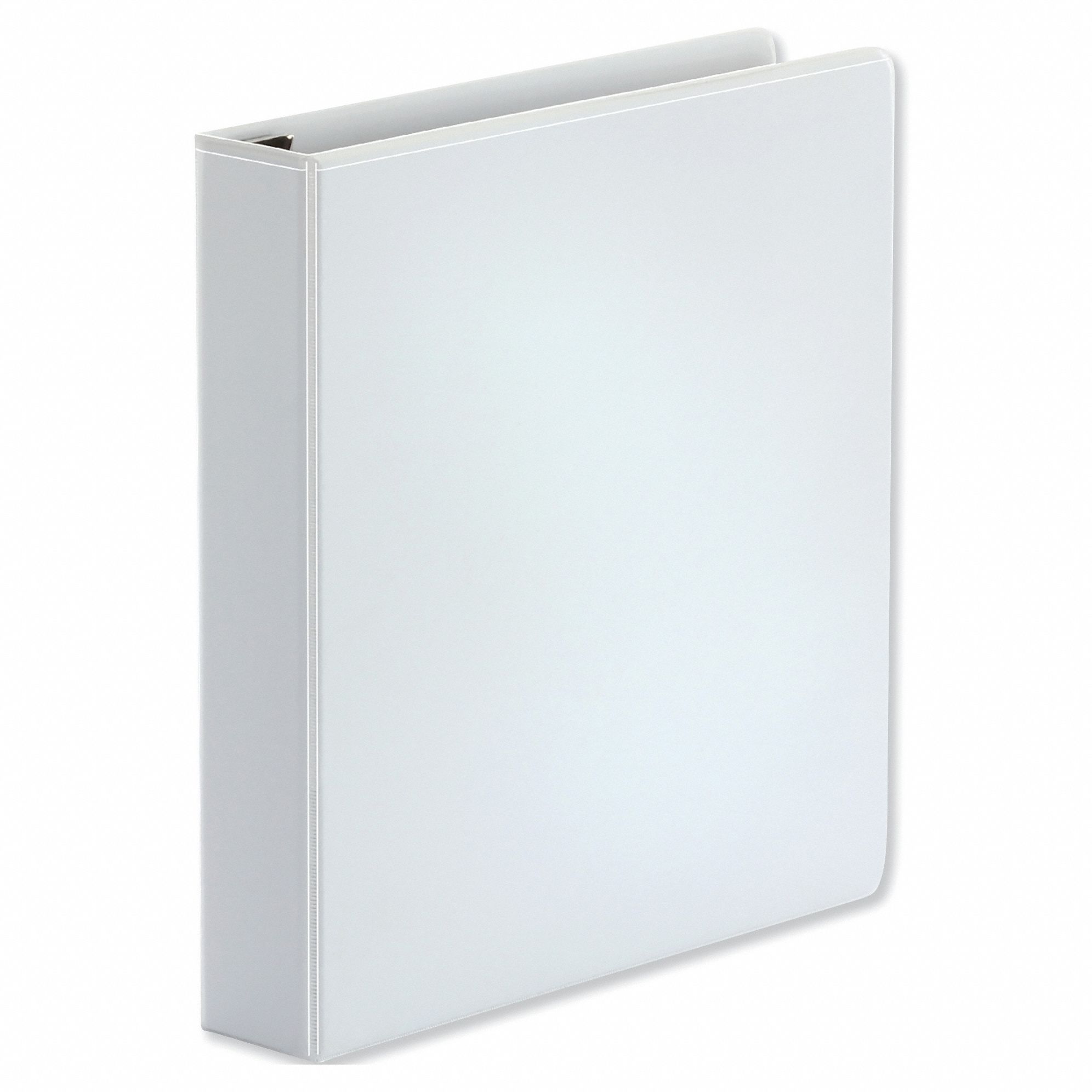 Ring Binder: 1 1/2 in Ring Size, D-Ring, 400 Sheet Capacity, Clear Sleeve, Polypropylene, White