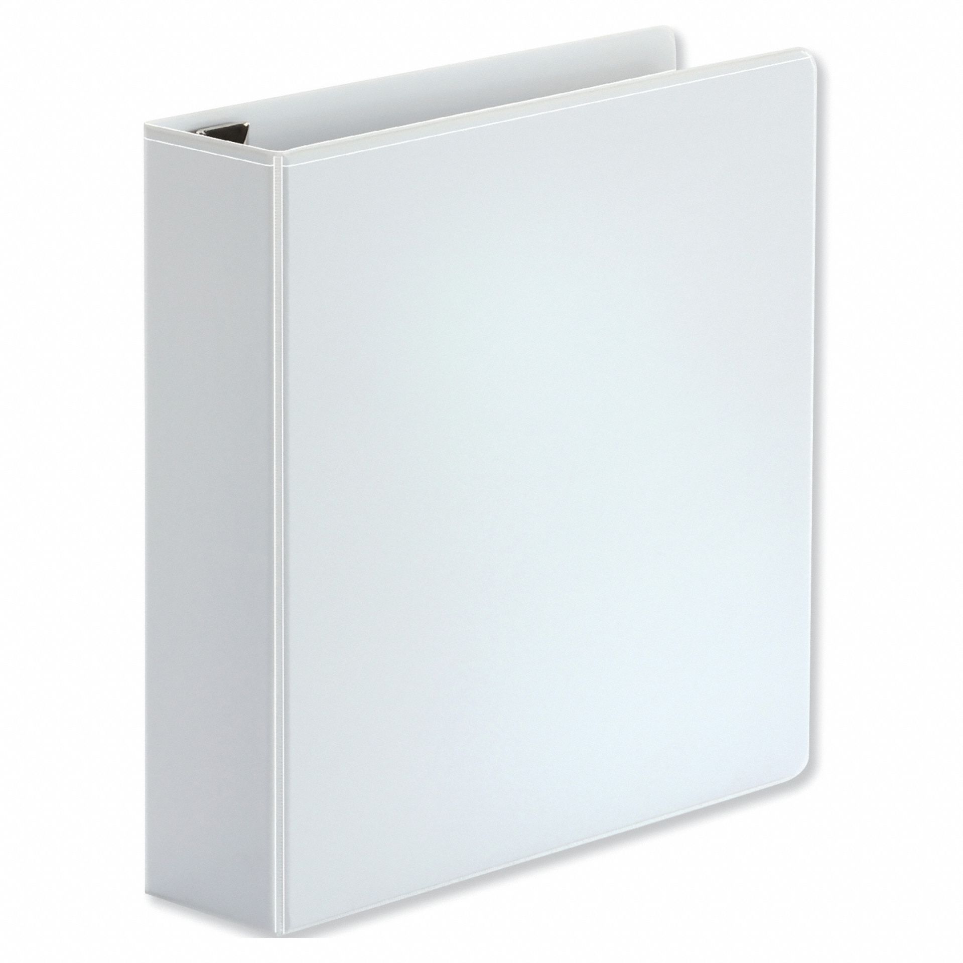 Ring Binder: 2 in Ring Size, D-Ring, 565 Sheet Capacity, Clear Sleeve, Polypropylene, White