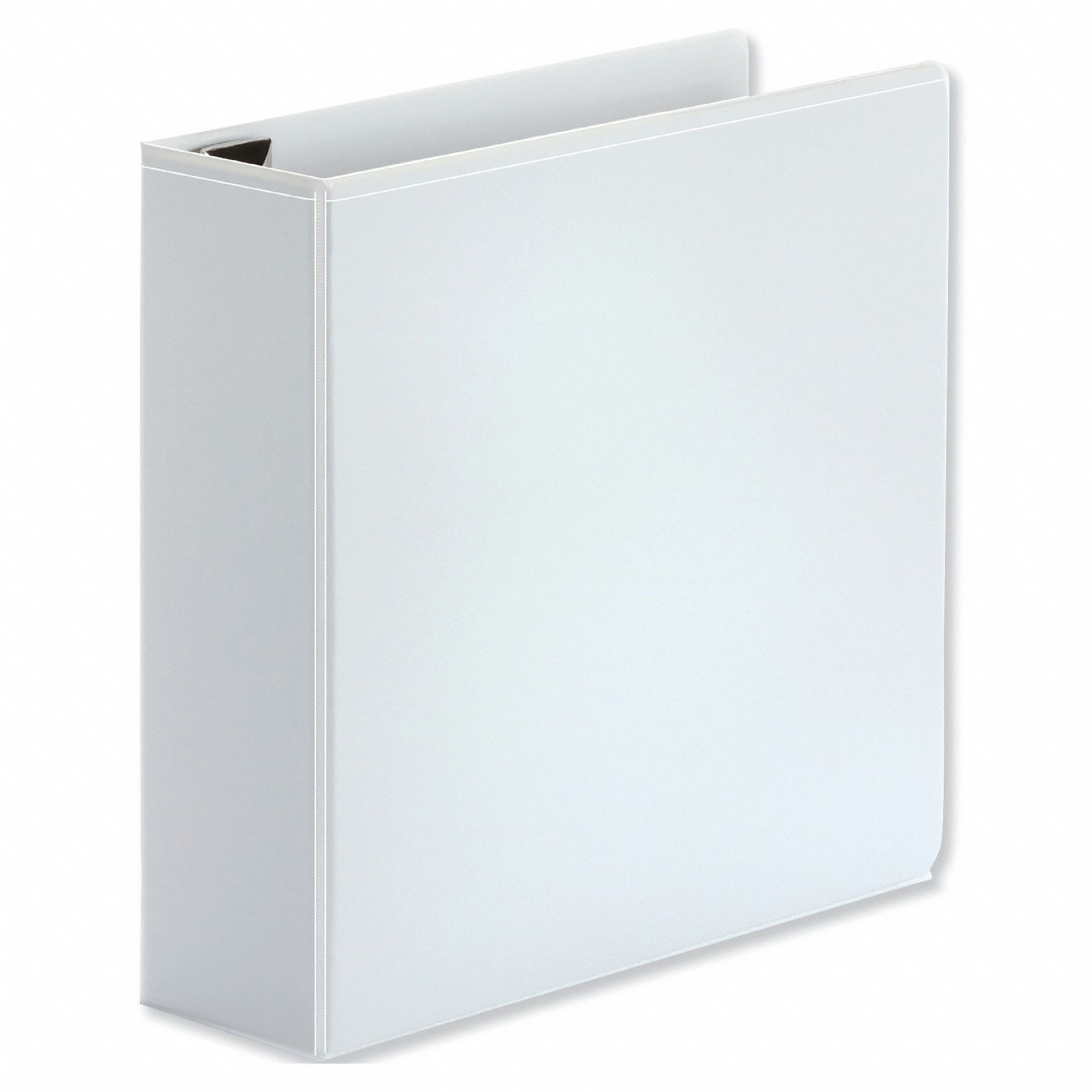 Ring Binder: 3 in Ring Size, D-Ring, 650 Sheet Capacity, Clear Sleeve, Polypropylene, White