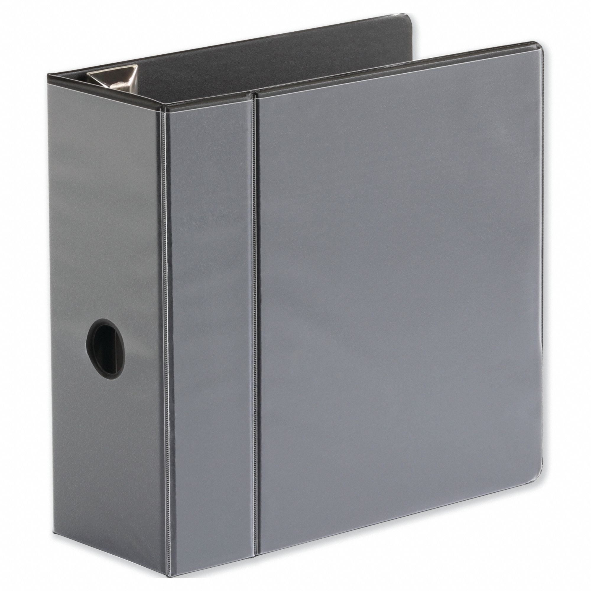 Ring Binder: 5 in Ring Size, D-Ring, 1, 050 Sheet Capacity, Clear Sleeve, Polypropylene, Black