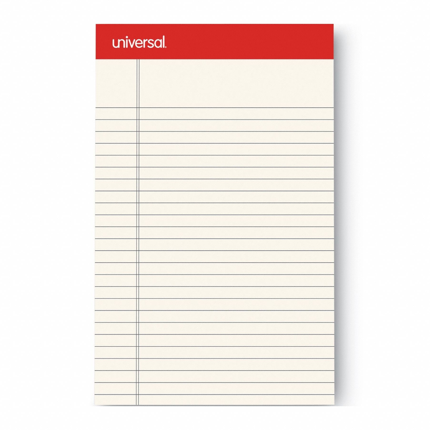 Notepad: 5 in x 8 in Sheet Size, Narrow, Ivory, 600 Sheets, 0% Recycled Content, 12 PK