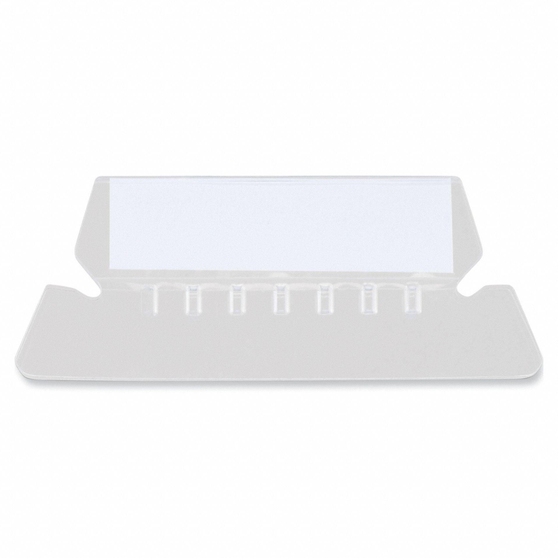 Index Tabs: 1/2 in Ht, 2 1/4 in Wd, Plastic, Clear, 25 PK