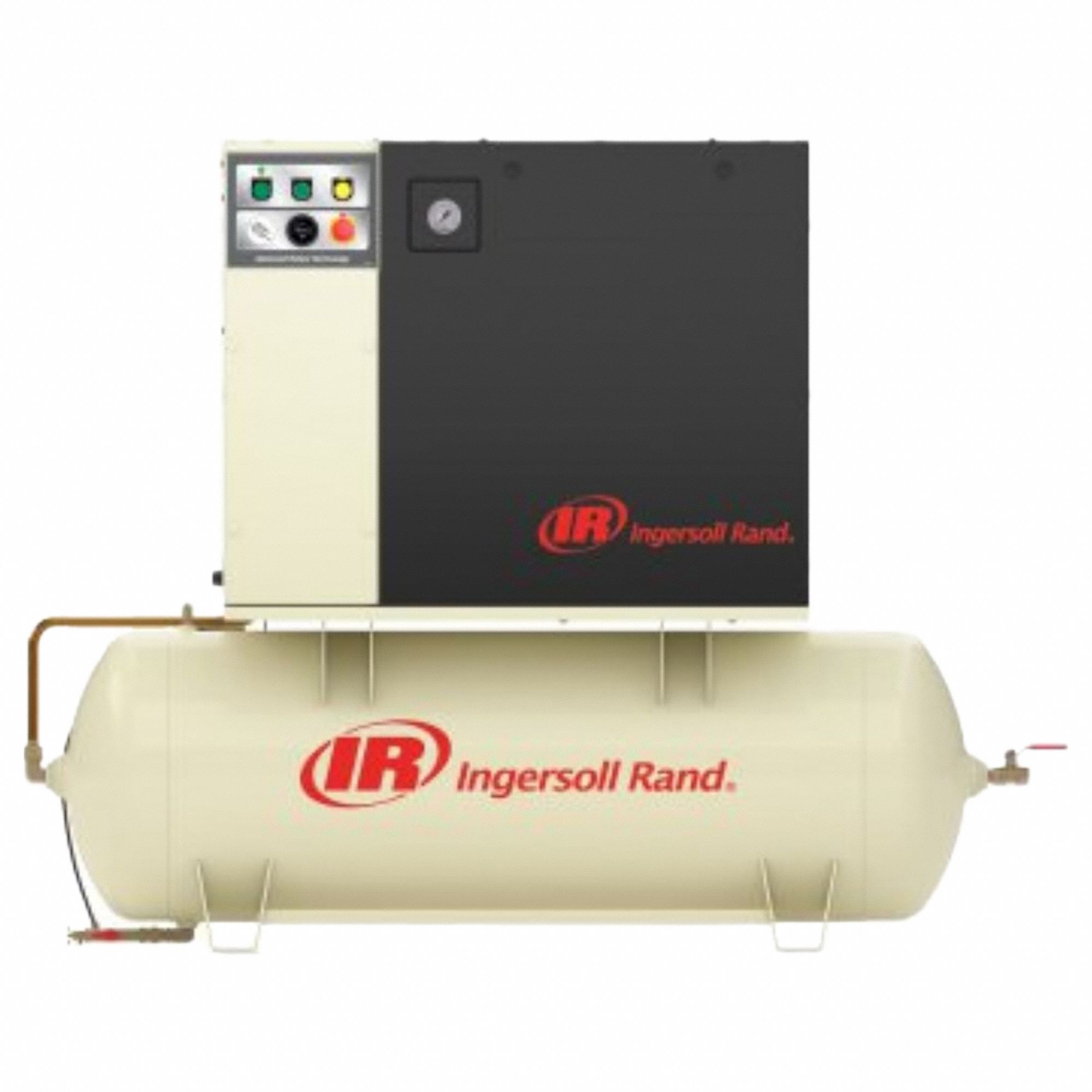 Rotary Screw Air Compressor: Horizontal, 10 hp, 36.1 cfm, 120 gal Tank, 200