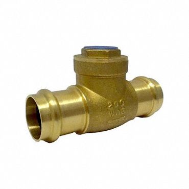 Swing Check Valve: Swing, Inline Valve Body, 1 1/2 in Pipe Size, Press x Press, Std