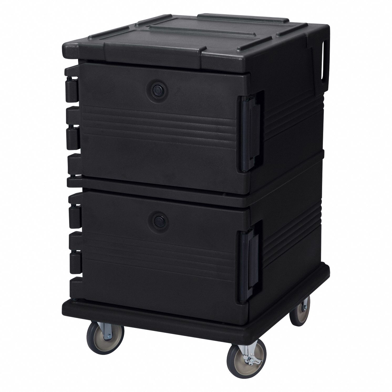 Food Transport Cart: (12) 2 1/2 in Pans, Granite Gray, NSF Certified