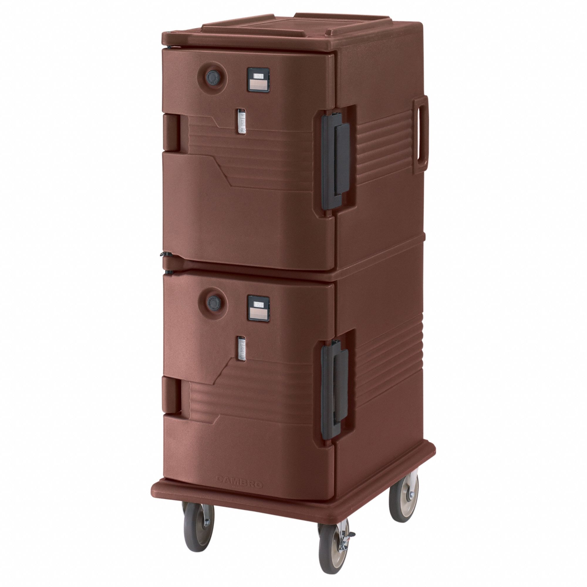 Food Transport Cart: 18 x 26 in Box, 18 3/8 x 26 1/8 x 25 7/8 in Compartment Size, Dark Brown