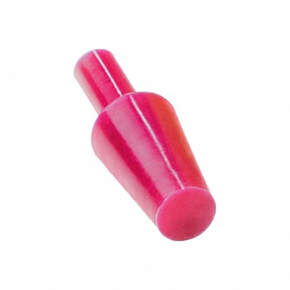 Tapered Plugs: Silicone, For 0.063 in to 0.188 in Hole, Pink, 0.188 in Plug Dia at Top, 200 PK