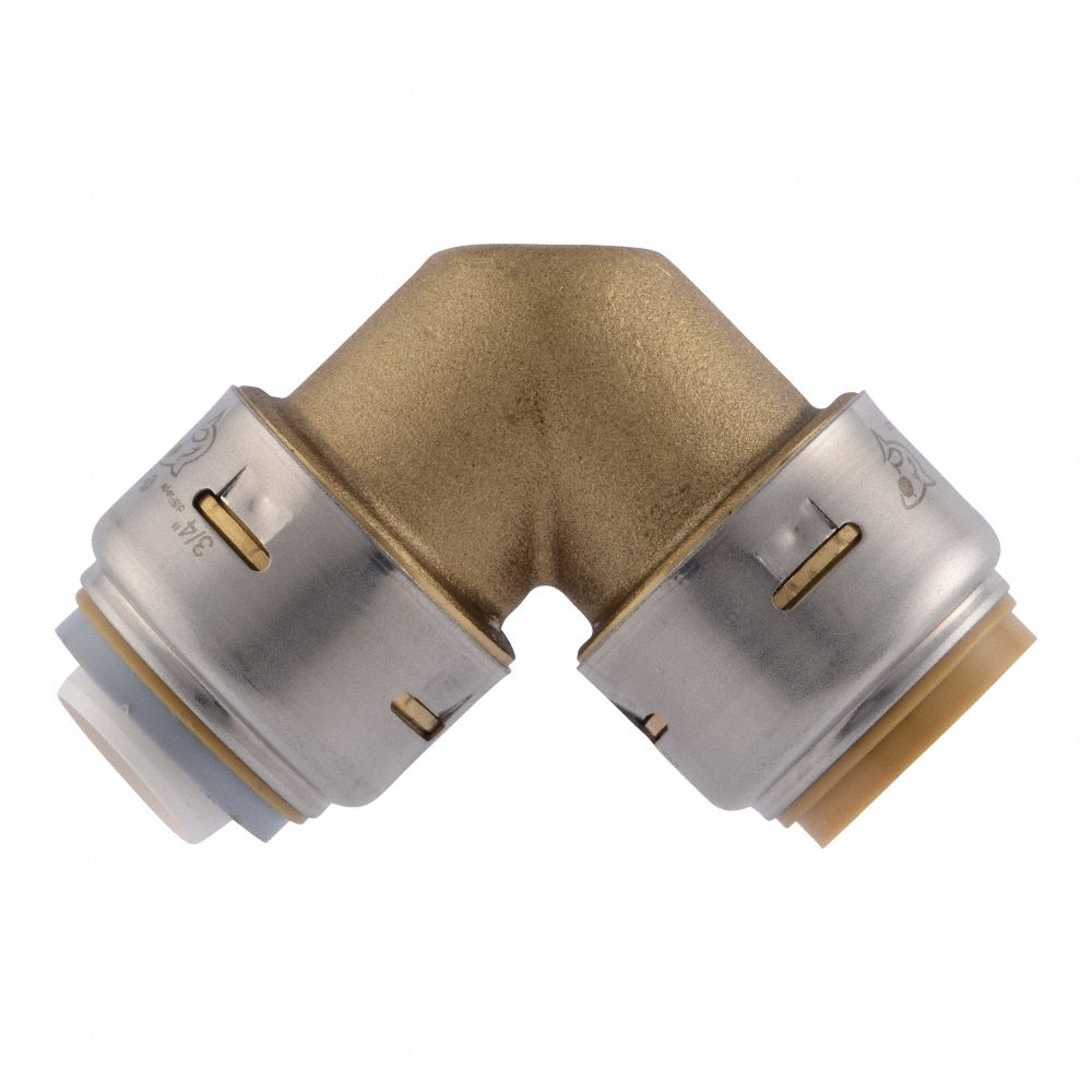 Push-Fit Adapter Fitting: 3/4 in OD x 7/8 in OD Size, Brass