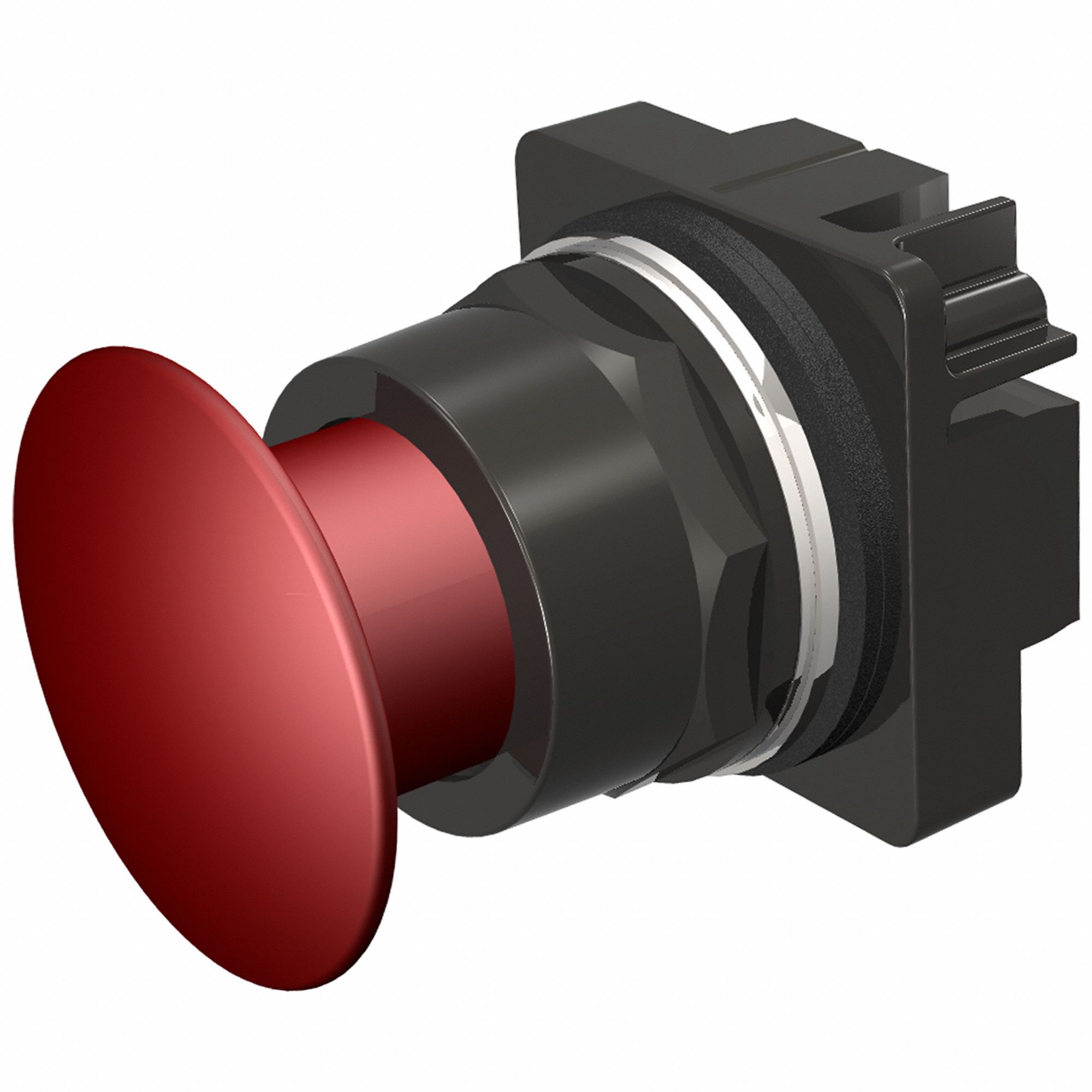 Mushroom Head Push Button: 30 mm, Non-Metallic, Maintained