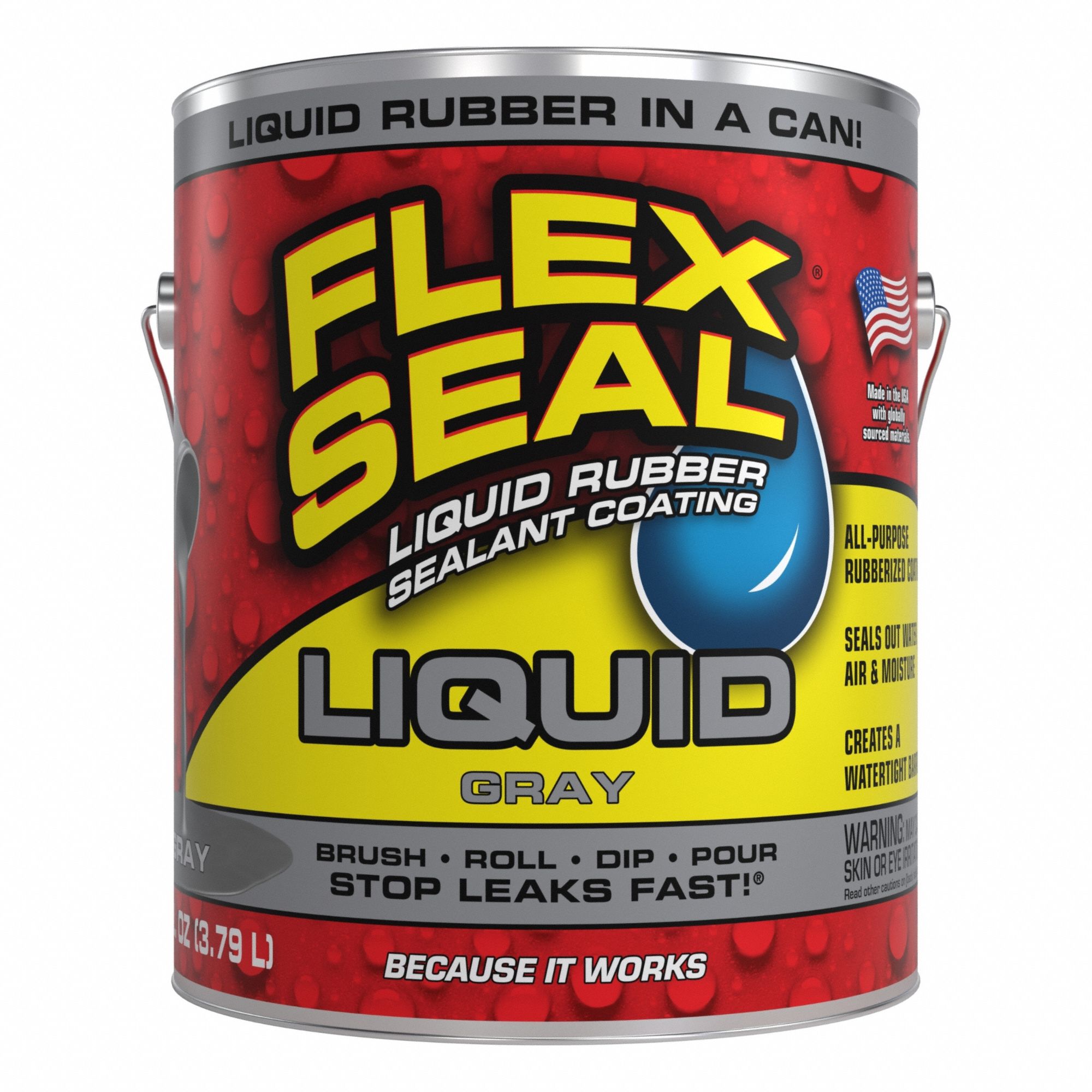 Flex Seal Liquid 1 gallon Gray: Rubber, Gray, 1 gal Container