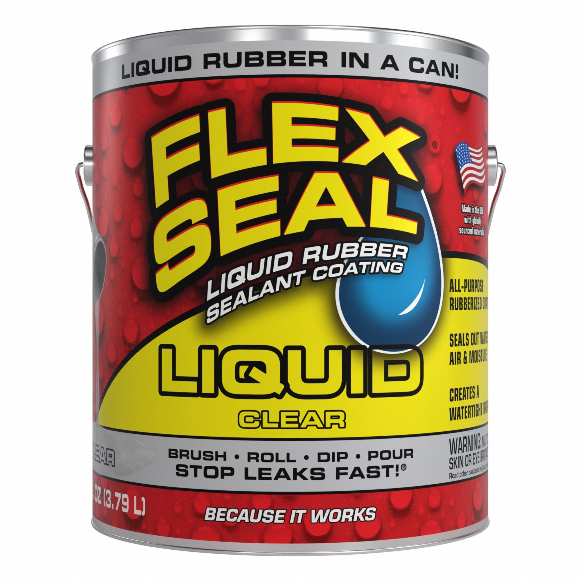 Flex Seal Liquid 1 gallon Clear: Rubber, Clear, 1 gal Container