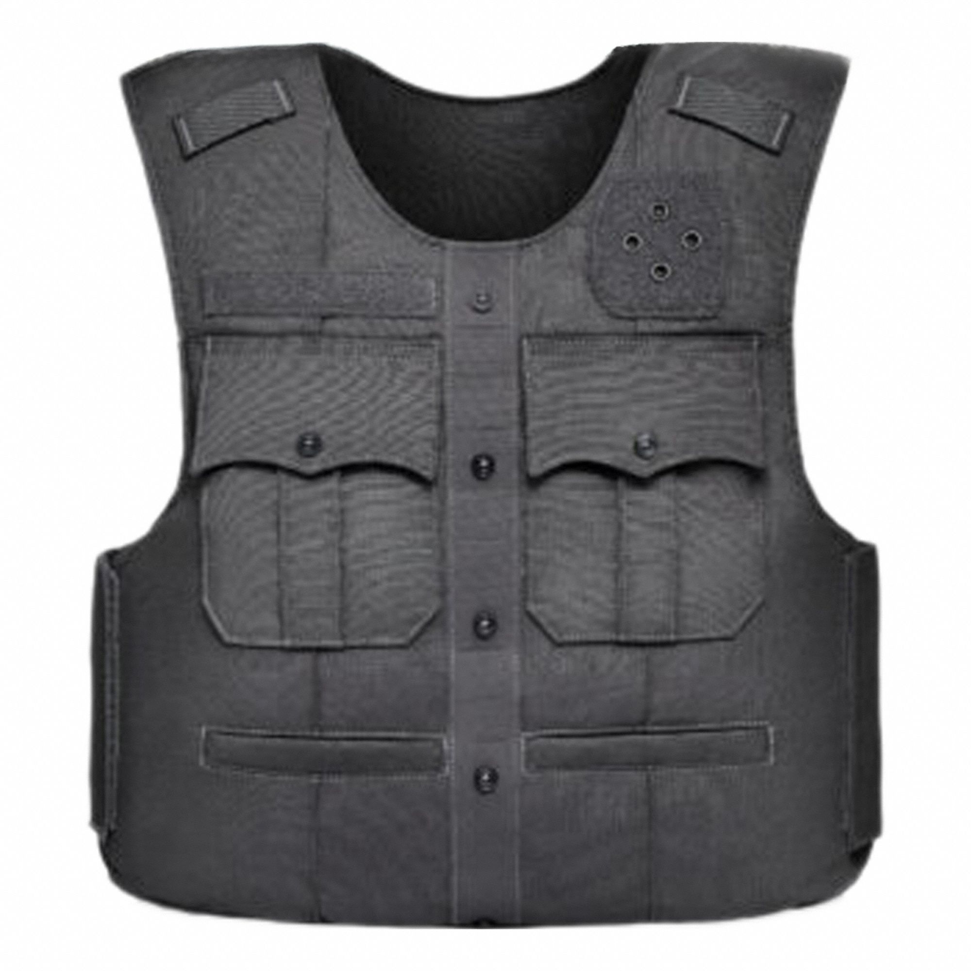 Body Armor Vest: Black, Unisex, 500 Denier Cordura, USC, Hook-and-Loop, GH-USC-N-B