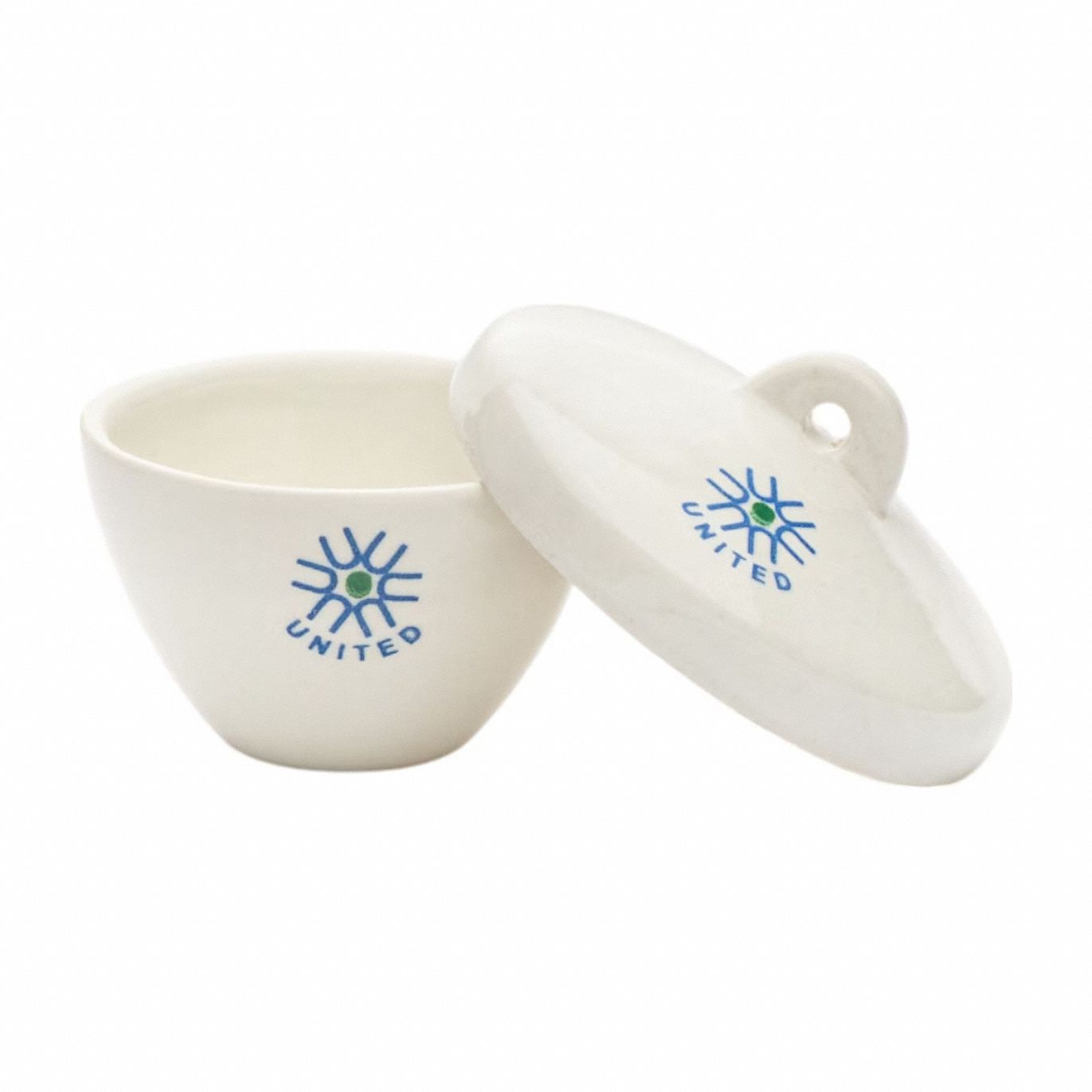 Crucible: 41 mm Dia, 26 mm Overall Ht, 20 mL Capacity - mL, Glazed, Porcelain, Autoclavable