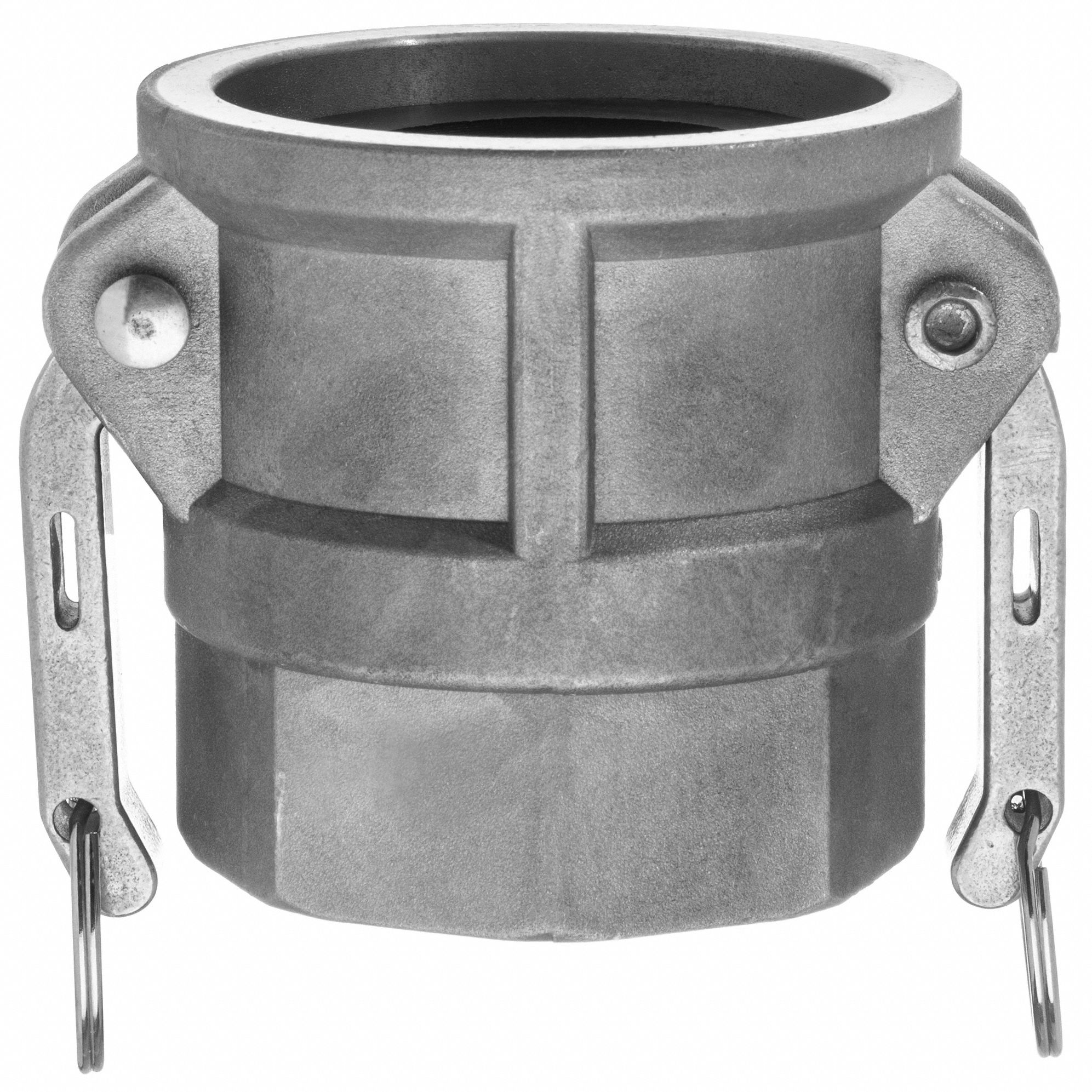 CAM AND GROOVE COUPLING, NPT, 4 IN, TYPE D, ALUMINUM/BUNA-N, 100 PSI