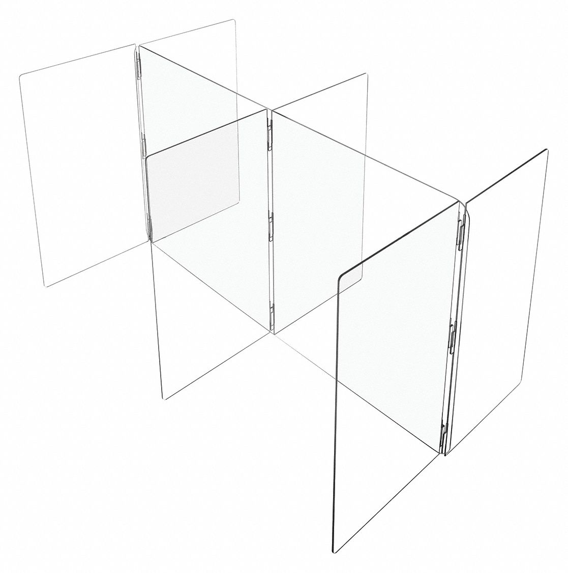 SNEEZE GUARD, TABLETOP, 4 PERSON, CLEAR, 30 X 24 IN COMPARTMENTS, 48 X 60 X 48 IN, PLASTIC