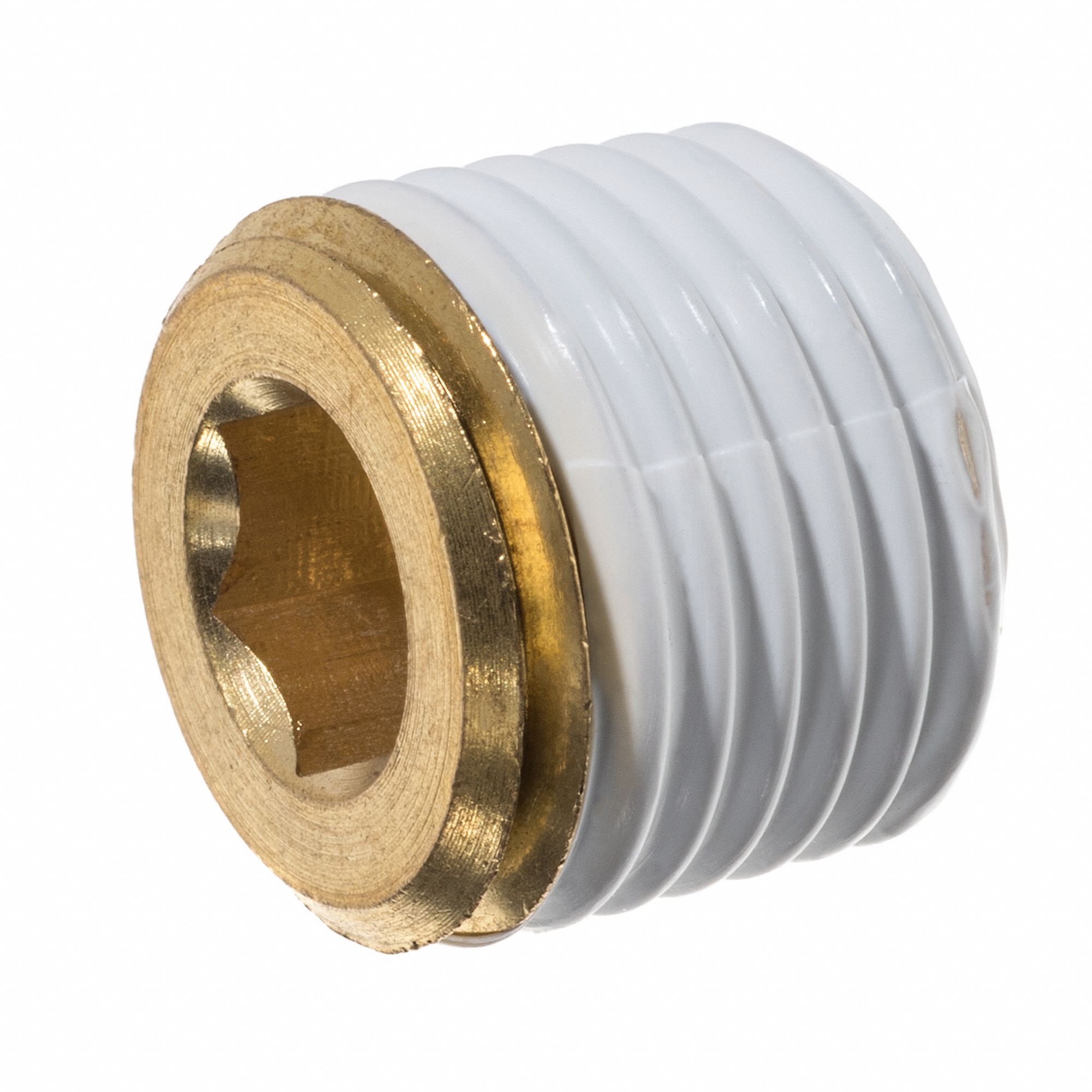 HEX SOCKET PLUG W/SEALANT, MNPT, PIPE SIZE ¼ IN, BRASS, 4100 PSI