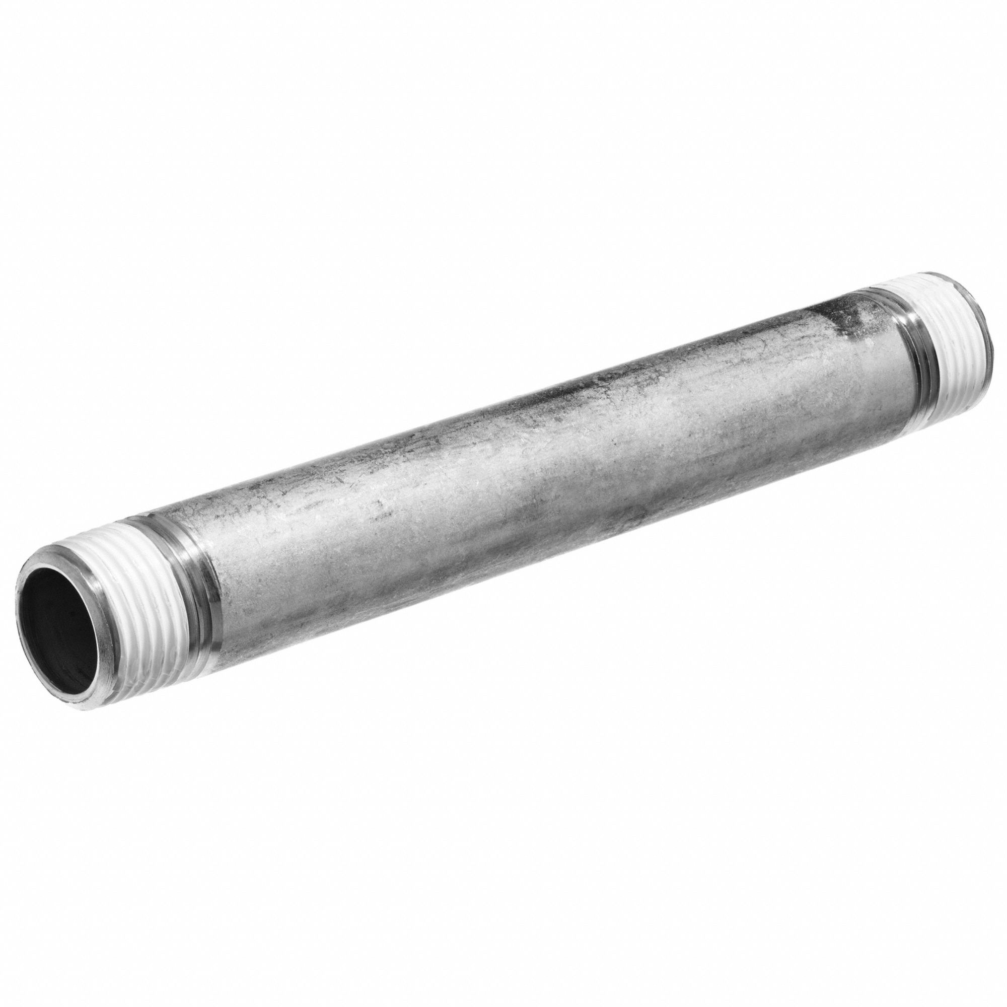 PIPE NIPPLE (BOTH ENDS) W/SEALANT, MNPT X MNPT, PIPE SIZE ½ IN, 2 IN LONG, ALUMINUM