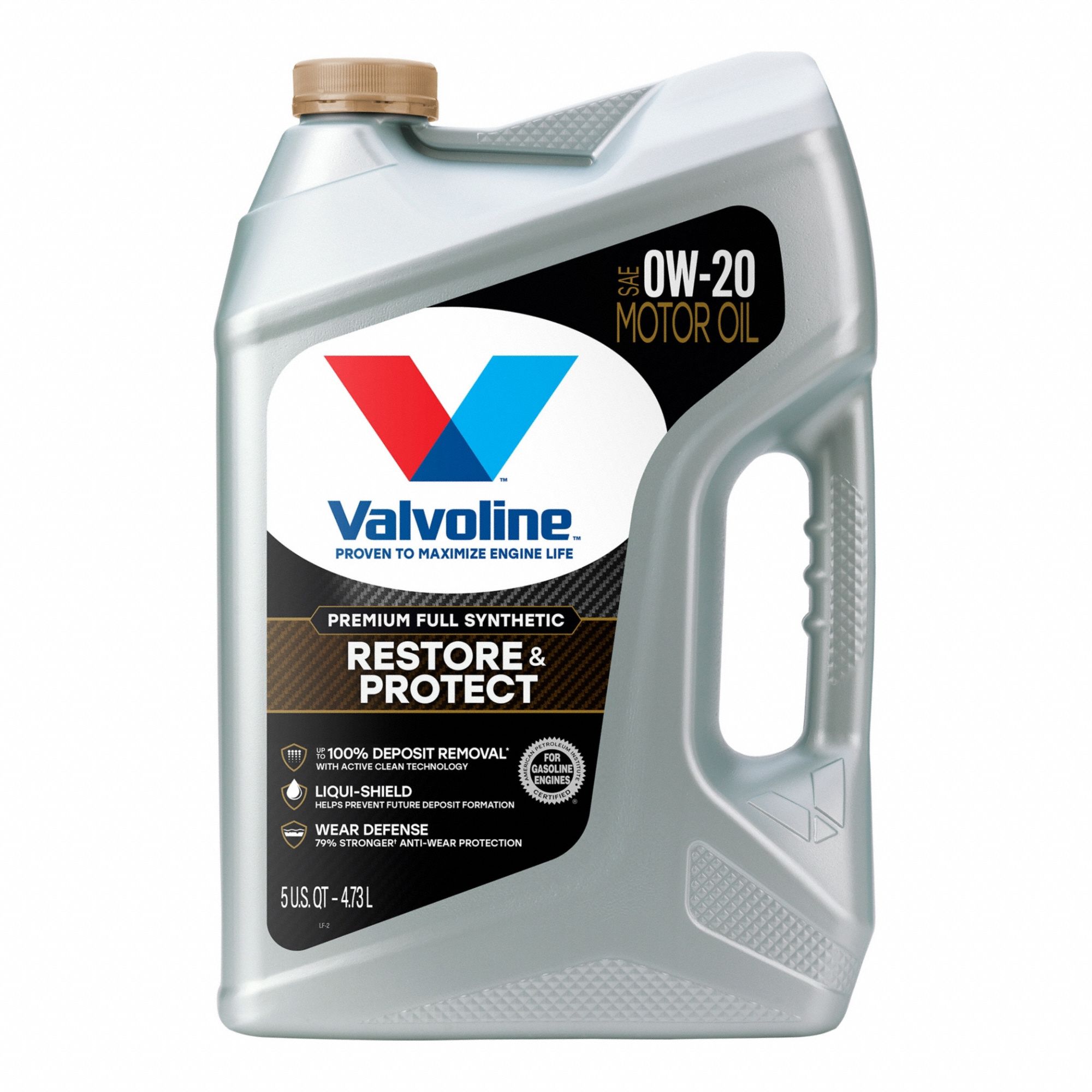 Engine Oil: Synthetic, Not Biodegradable, 5 qt Size, Bottle, 0W-20, Restore & Protect