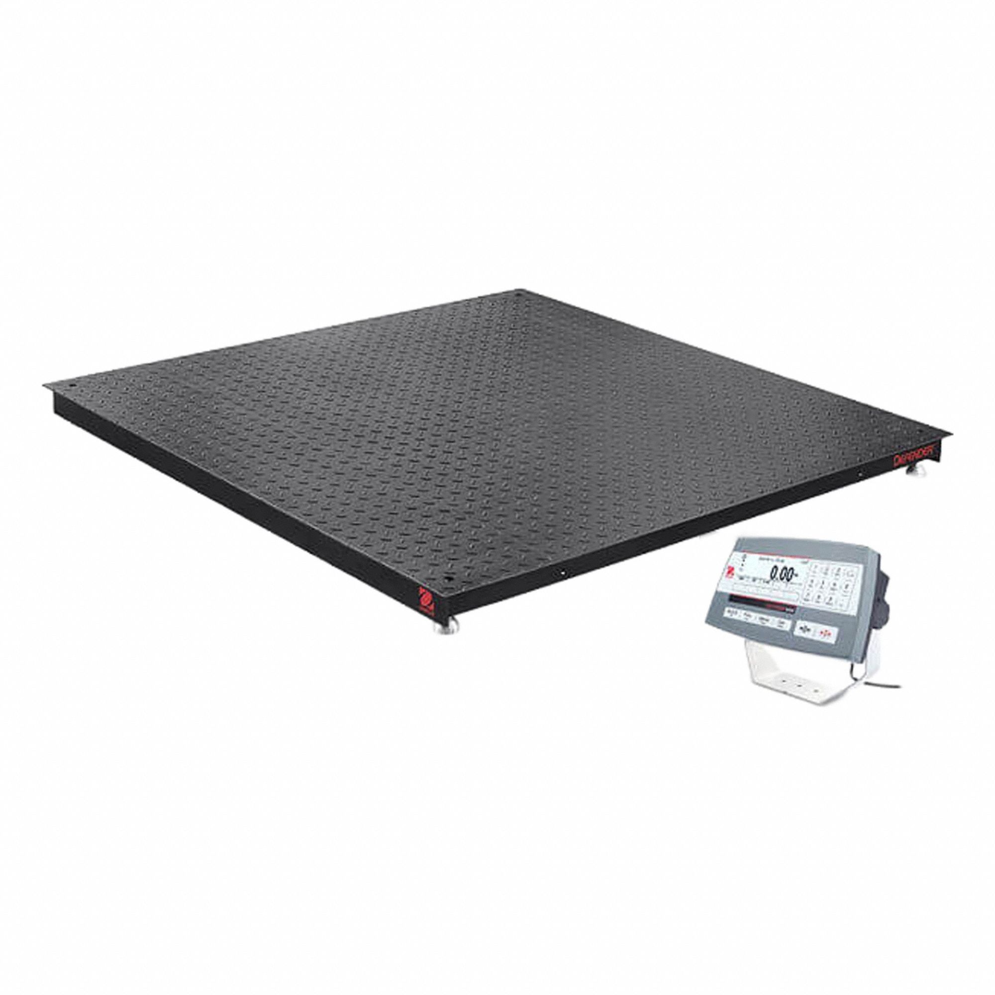 OHAUS Floor Scale: 2,500 lb Wt Capacity - Imperial, 0.5 lb/0.2 kg Readability, Floor Scale (MPN i-DF52P2500B1L). Key specifications — Weighing Units: metric ton; Platform Material: Stainless Steel; Connection Ports: Wi-Fi®; Brand: OHAUS; Series: Defender™ 5000; Readability: 0.5 lb/0.2 kg.