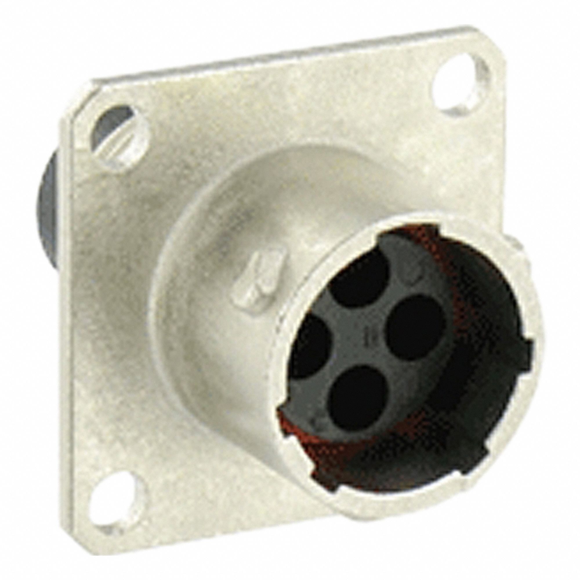 Electrical Connector: Trim Trio UTO 10, Square Flange Receptacle, 4 Contacts, 10 A