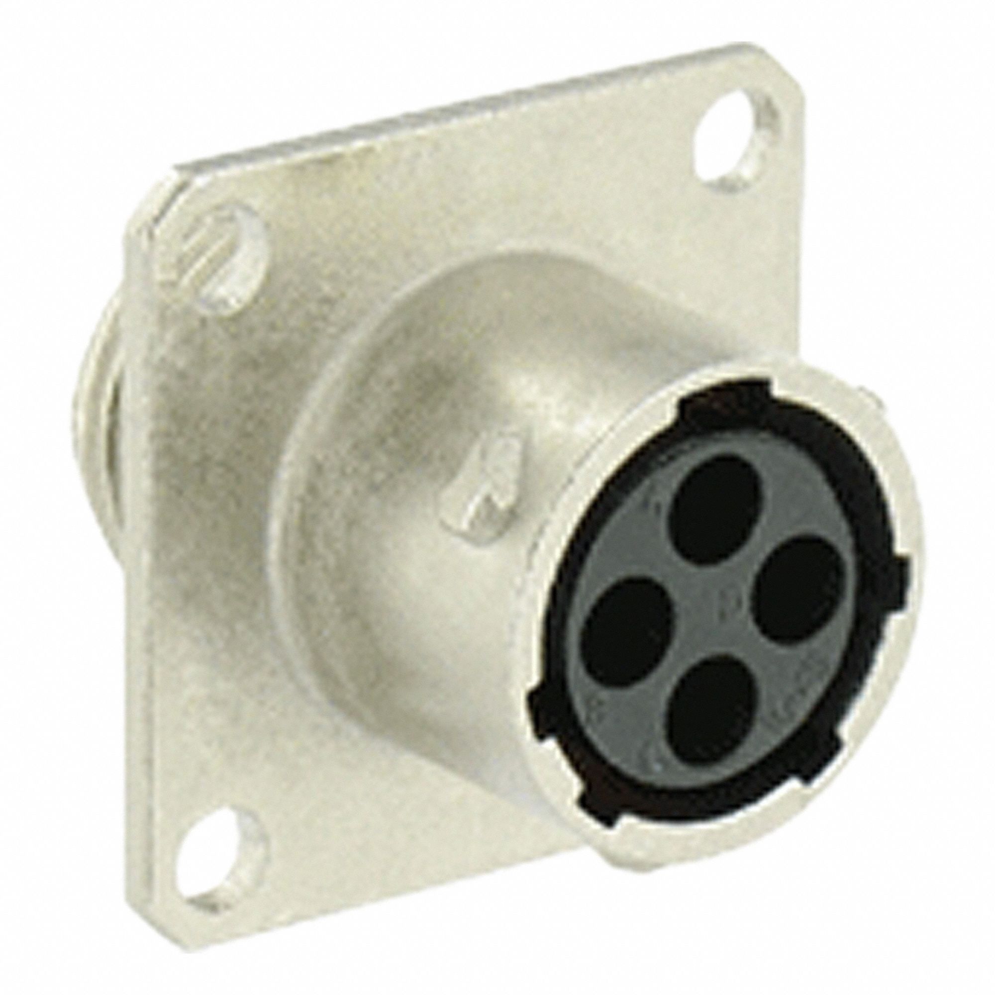Electrical Connector: Trim Trio UTO 10, Square Flange Receptacle, 4 Contacts, 10 A