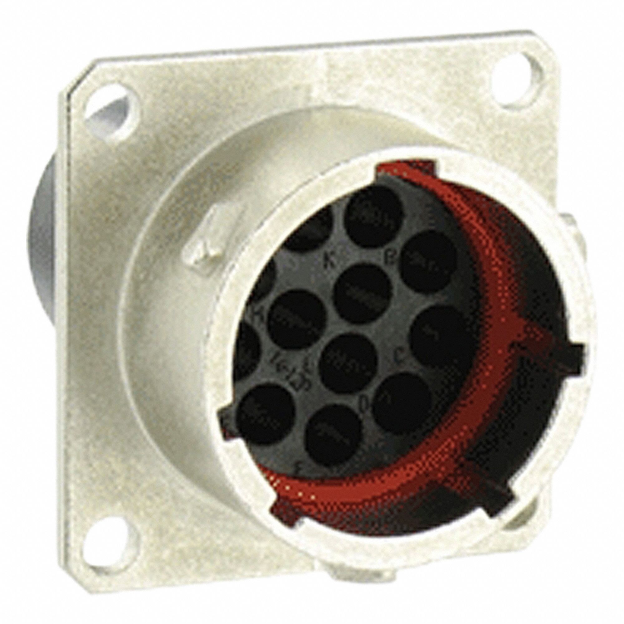 Electrical Connector: Trim Trio UTO 14, Square Flange Receptacle, 12 Contacts, 10 A