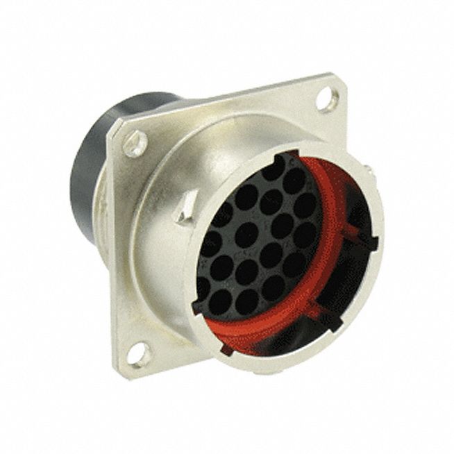Electrical Connector: Trim Trio UTO 18, Square Flange Receptacle, 23 Contacts, 8 A