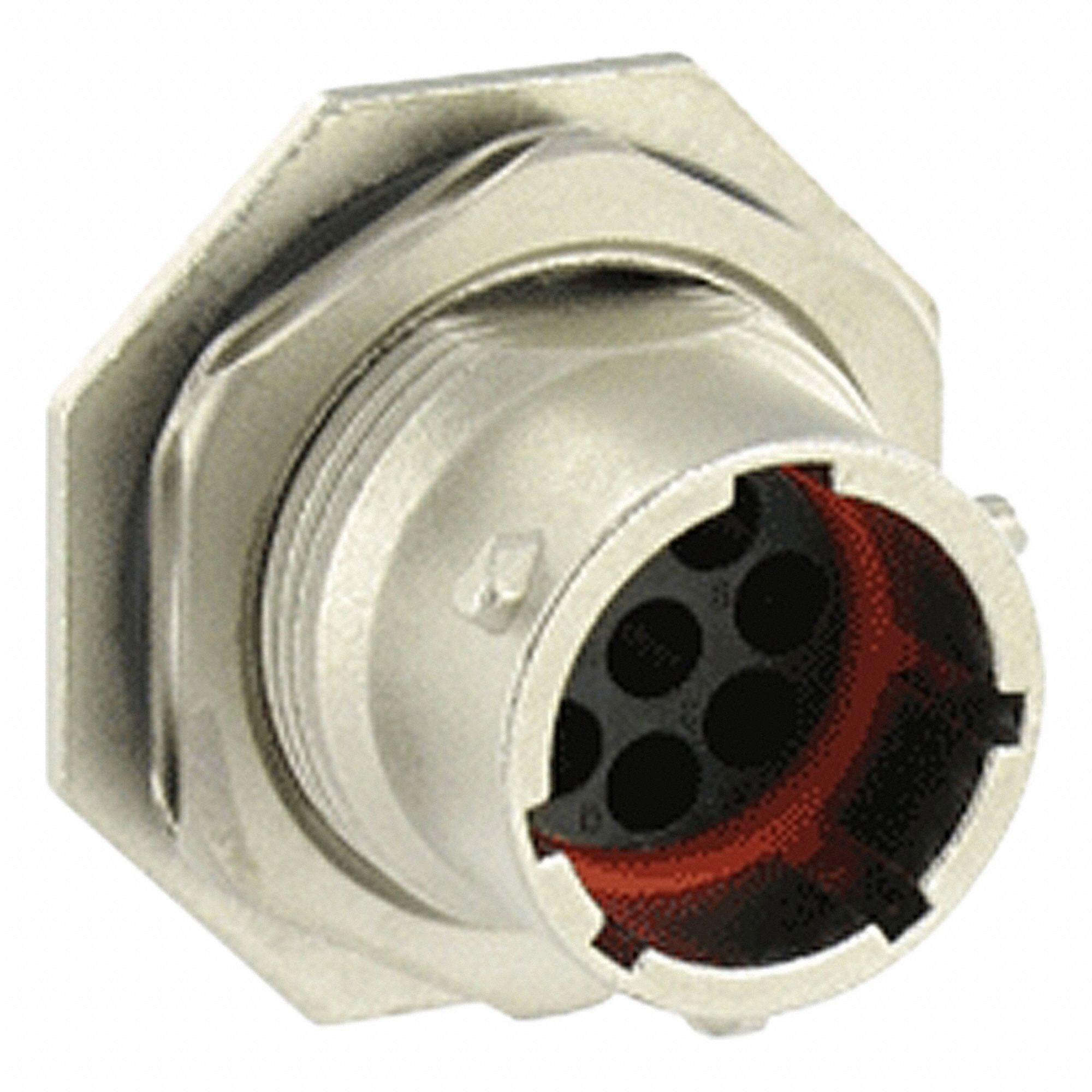 Electrical Connector: Trim Trio UTO 12, Jam Nut Receptacle, 8 Contacts, 10 A, IP68/IP69K