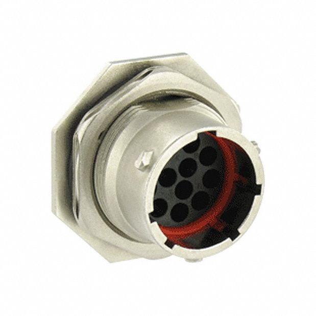 Electrical Connector: Trim Trio UTO 14, Jam Nut Receptacle, 12 Contacts, 10 A, IP68/IP69K