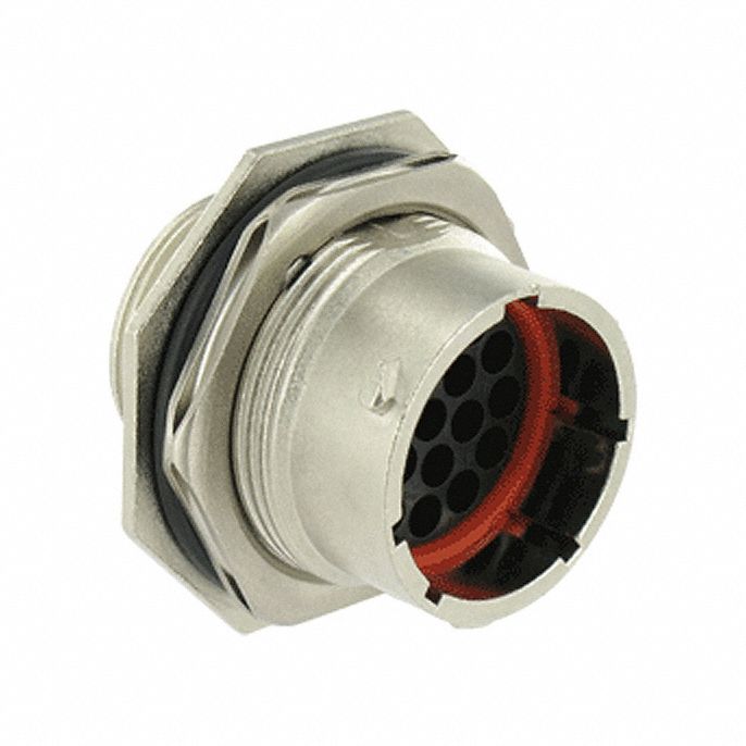 Electrical Connector: Trim Trio UTO 16, Jam Nut Receptacle, 19 Contacts, 9 A, IP68/IP69K