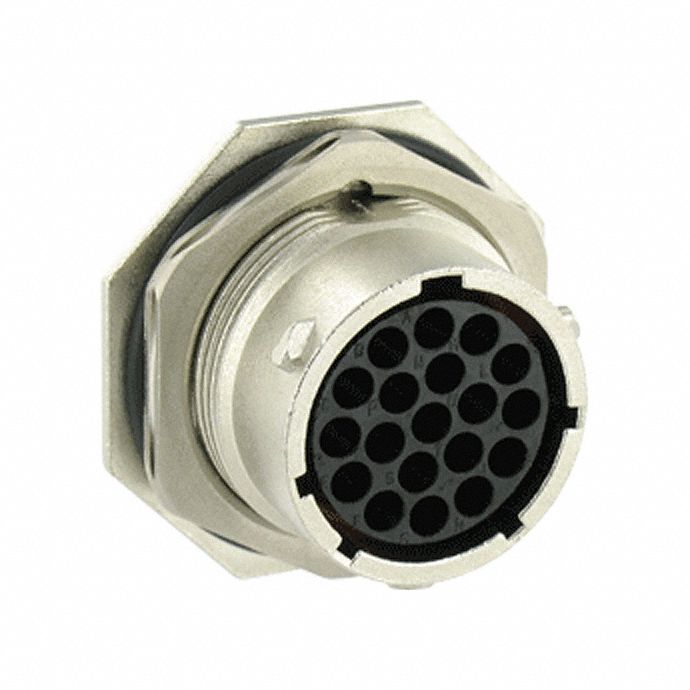Electrical Connector: Trim Trio UTO 16, Jam Nut Receptacle, 19 Contacts, 9 A, IP68/IP69K