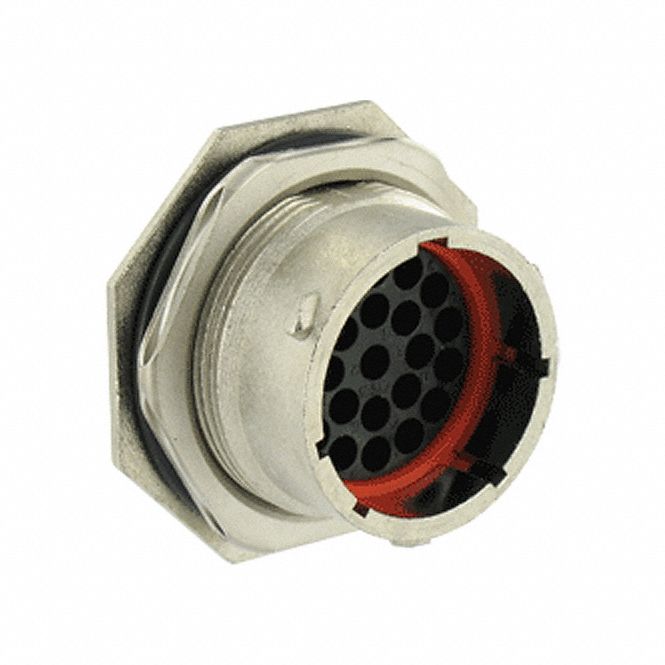 Electrical Connector: Trim Trio UTO 18, Jam Nut Receptacle, 23 Contacts, 8 A, IP68/IP69K