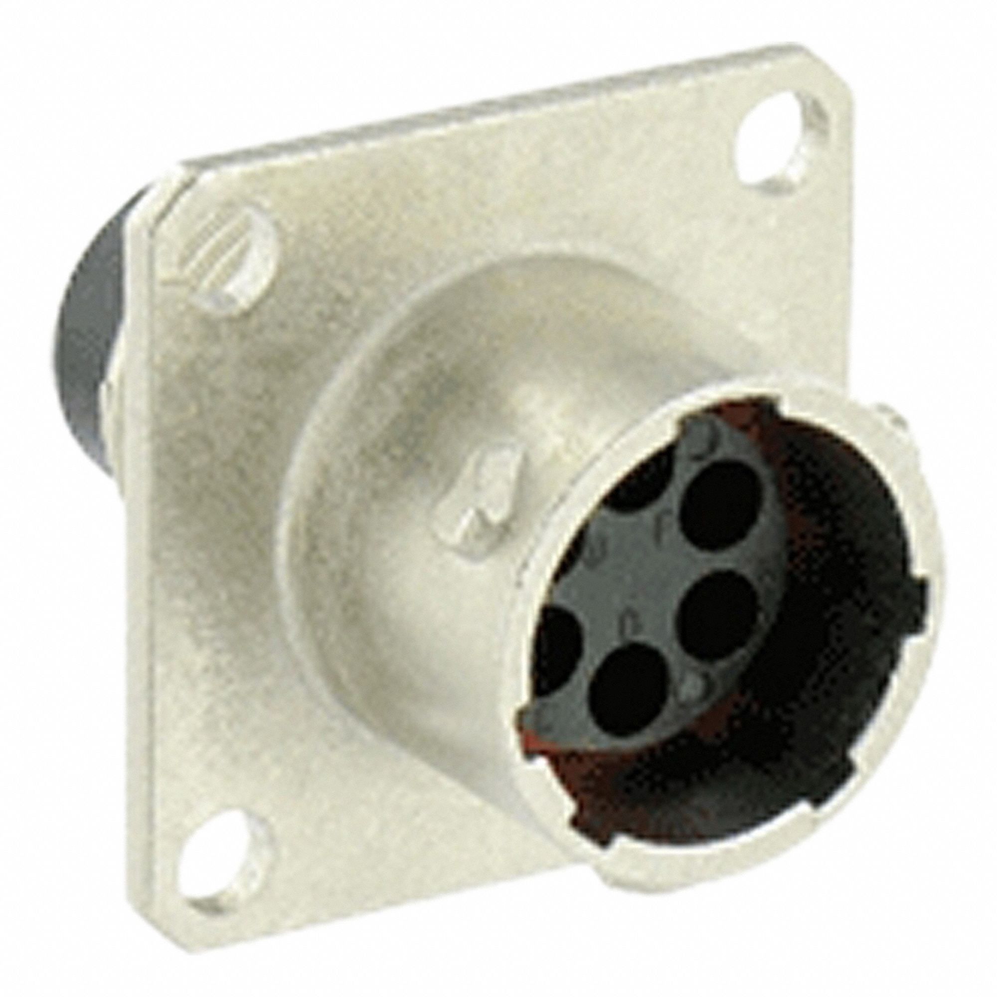 Electrical Connector: Trim Trio UTO 10, Square Flange Receptacle, 6 Contacts, 5 A