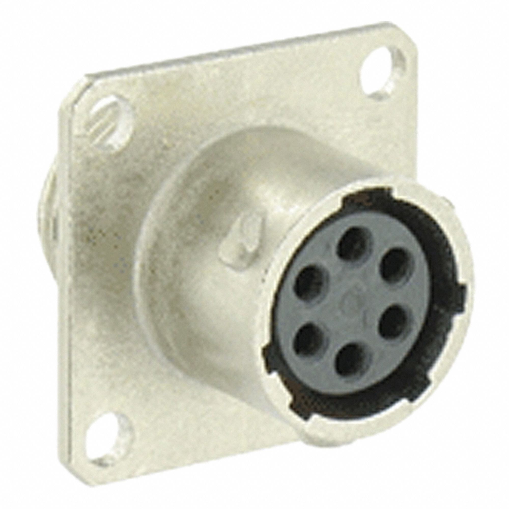 Electrical Connector: Trim Trio UTO 10, Square Flange Receptacle, 6 Contacts, 5 A