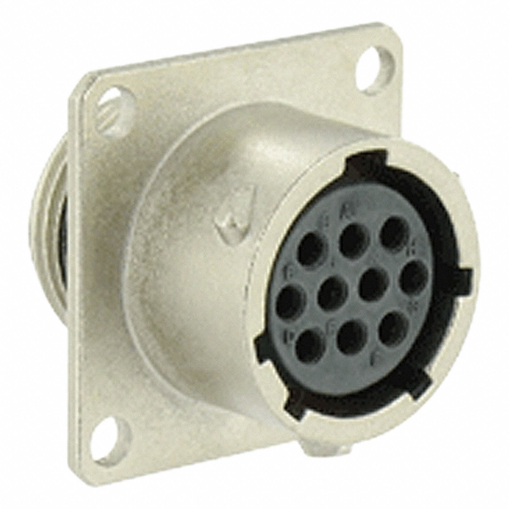 Electrical Connector: Trim Trio UTO 12, Square Flange Receptacle, 10 Contacts, 5 A