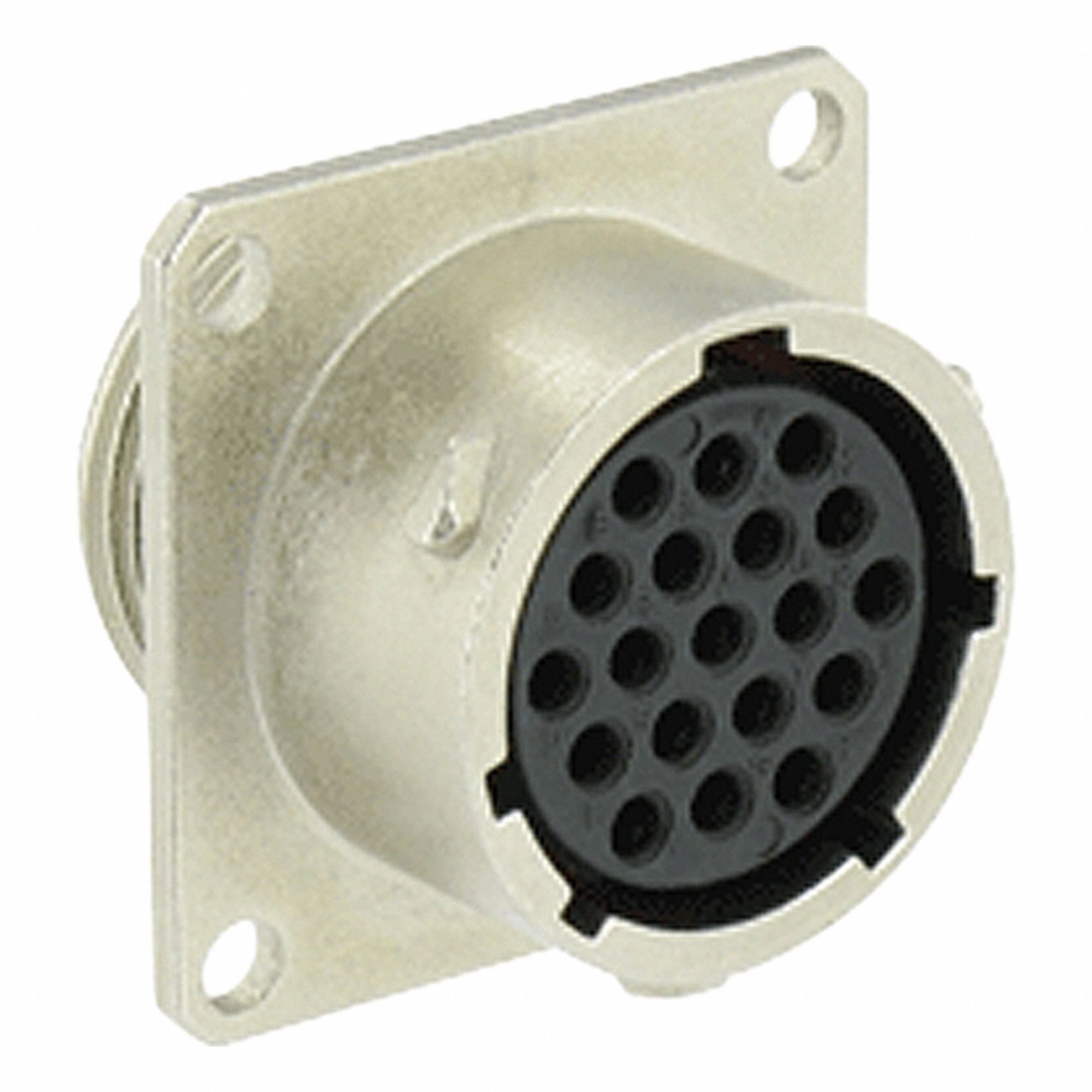 Electrical Connector: Trim Trio UTO 14, Square Flange Receptacle, 19 Contacts, 5 A